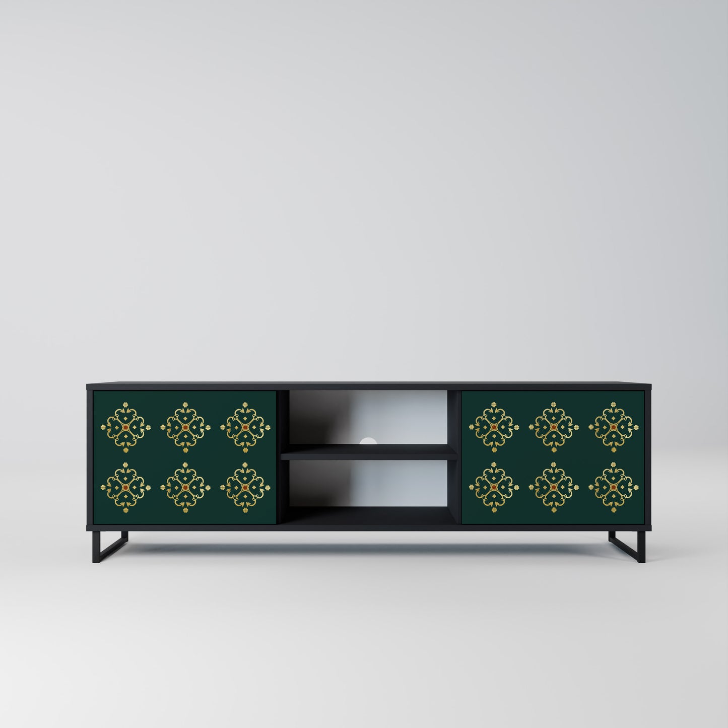 ROYAL MEDALLION 2-dörrars TV-bänk i svart finish