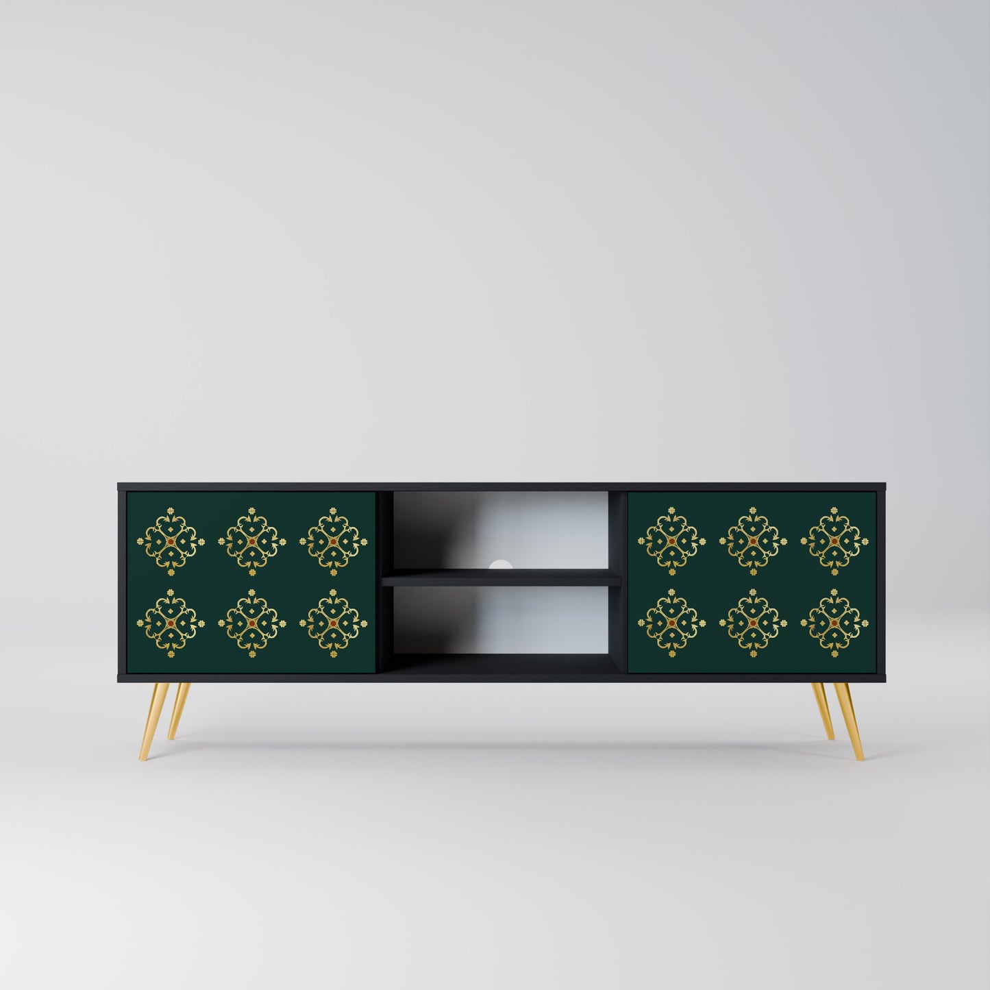 ROYAL MEDALLION 2-dörrars TV-bänk i svart finish