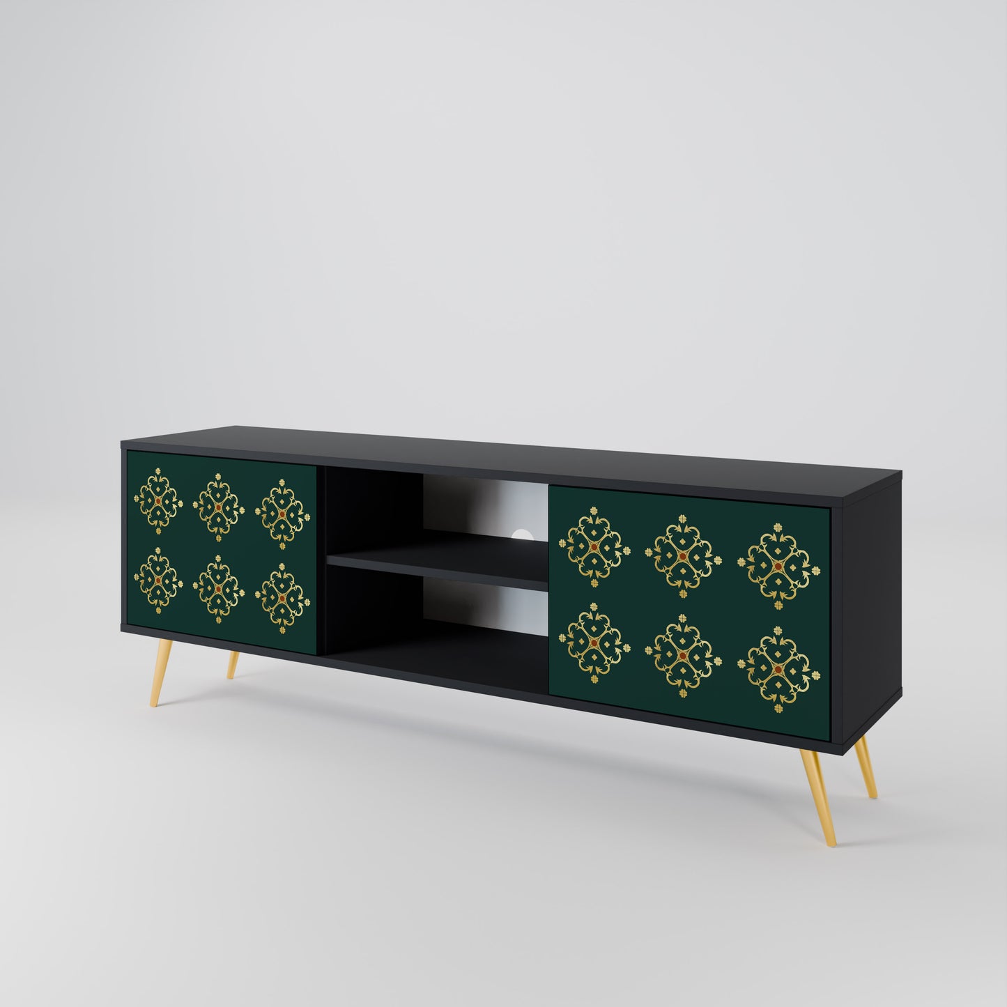 ROYAL MEDALLION 2-dörrars TV-bänk i svart finish
