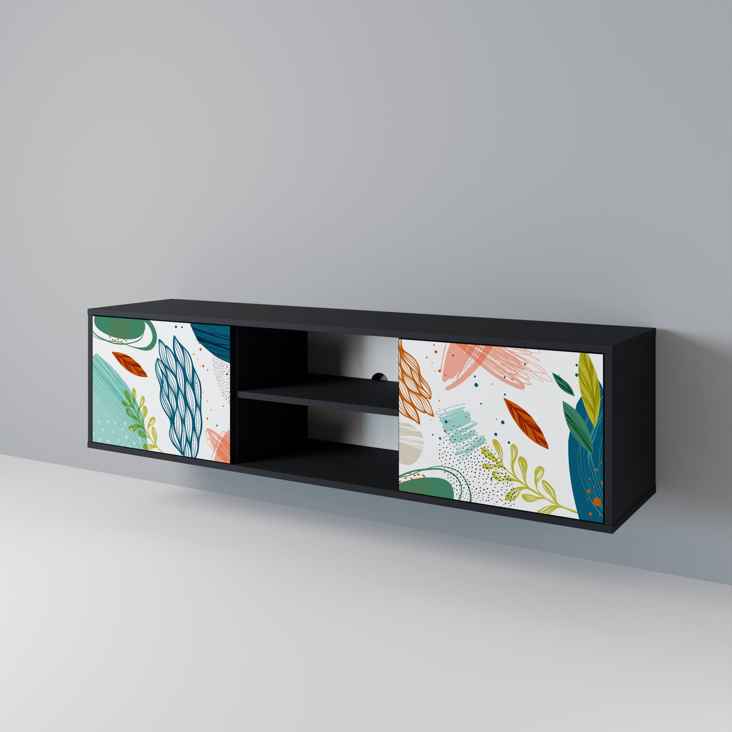 BOTANICAL HURRICANE 2-dörrars TV-bänk i svart finish