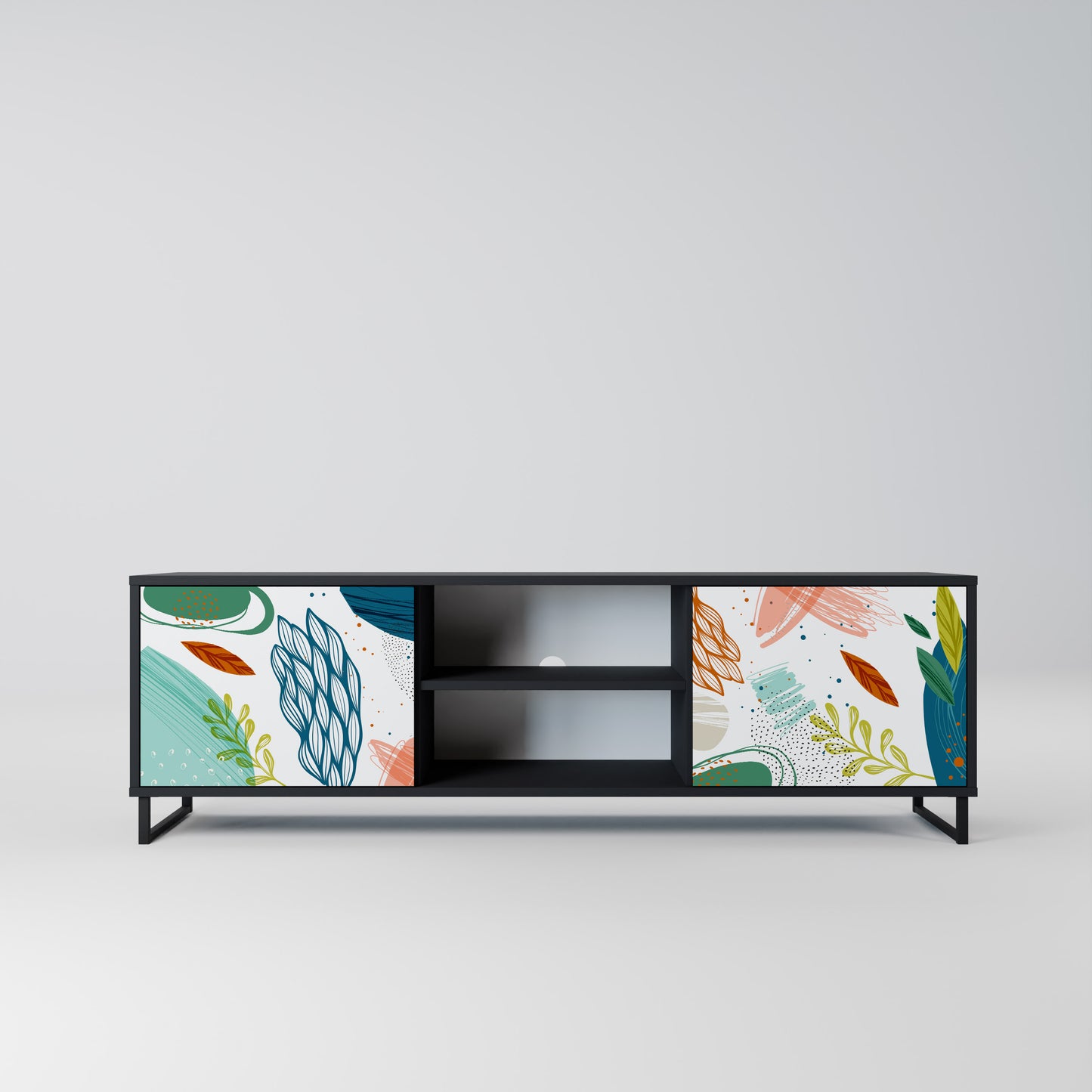 BOTANICAL HURRICANE 2-dörrars TV-bänk i svart finish
