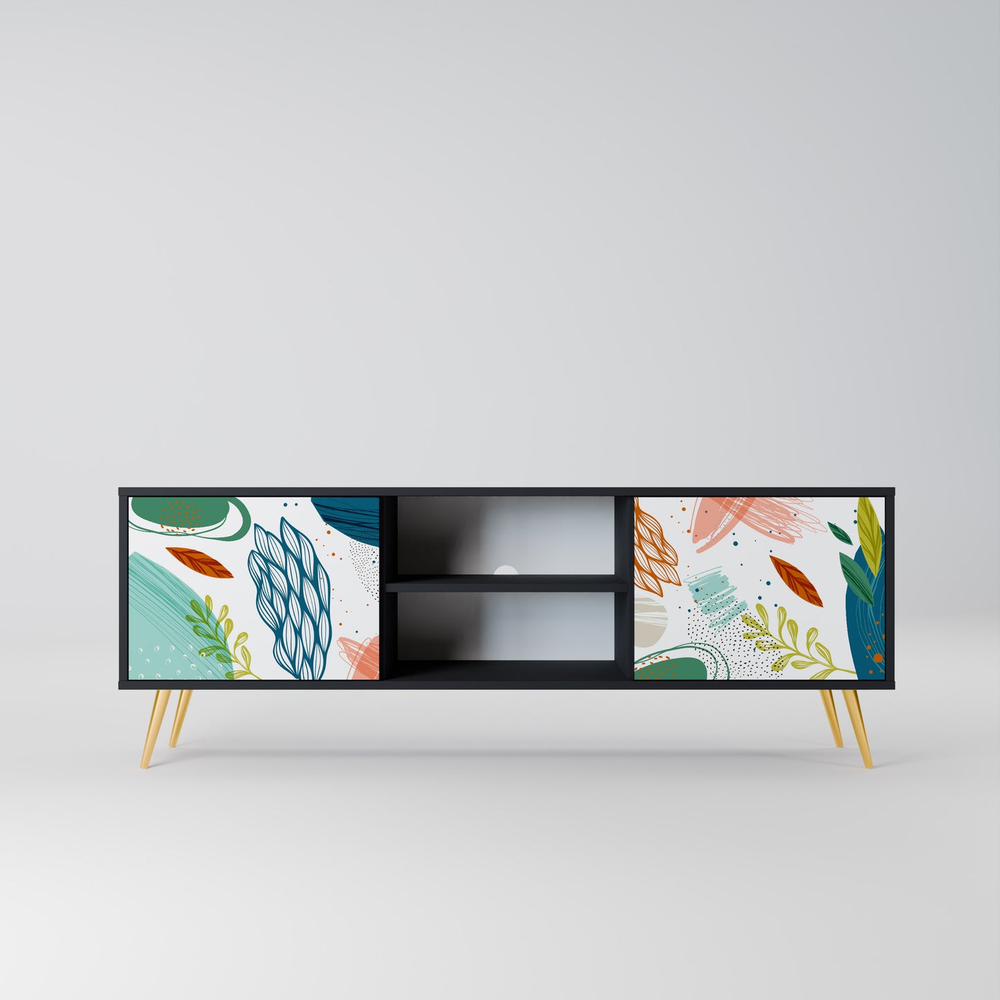 BOTANICAL HURRICANE 2-dörrars TV-bänk i svart finish