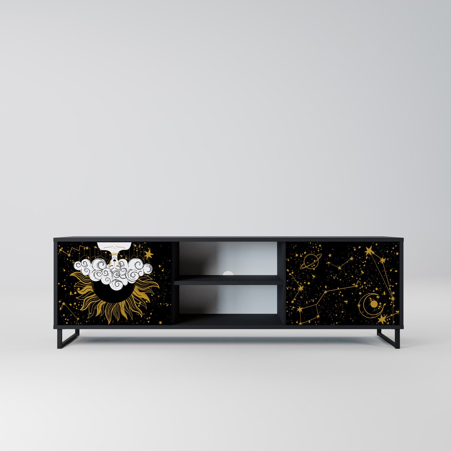 STELLAR CONSTELLATIONS 2-dörrars TV-bänk i svart finish