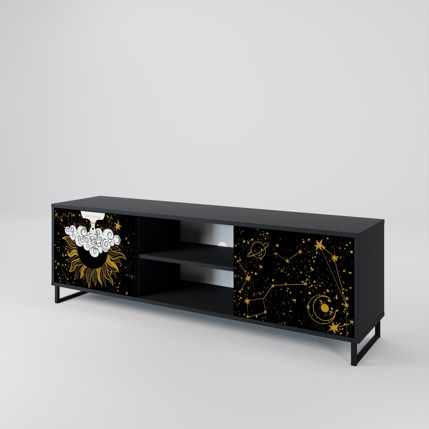 STELLAR CONSTELLATIONS 2-dörrars TV-bänk i svart finish