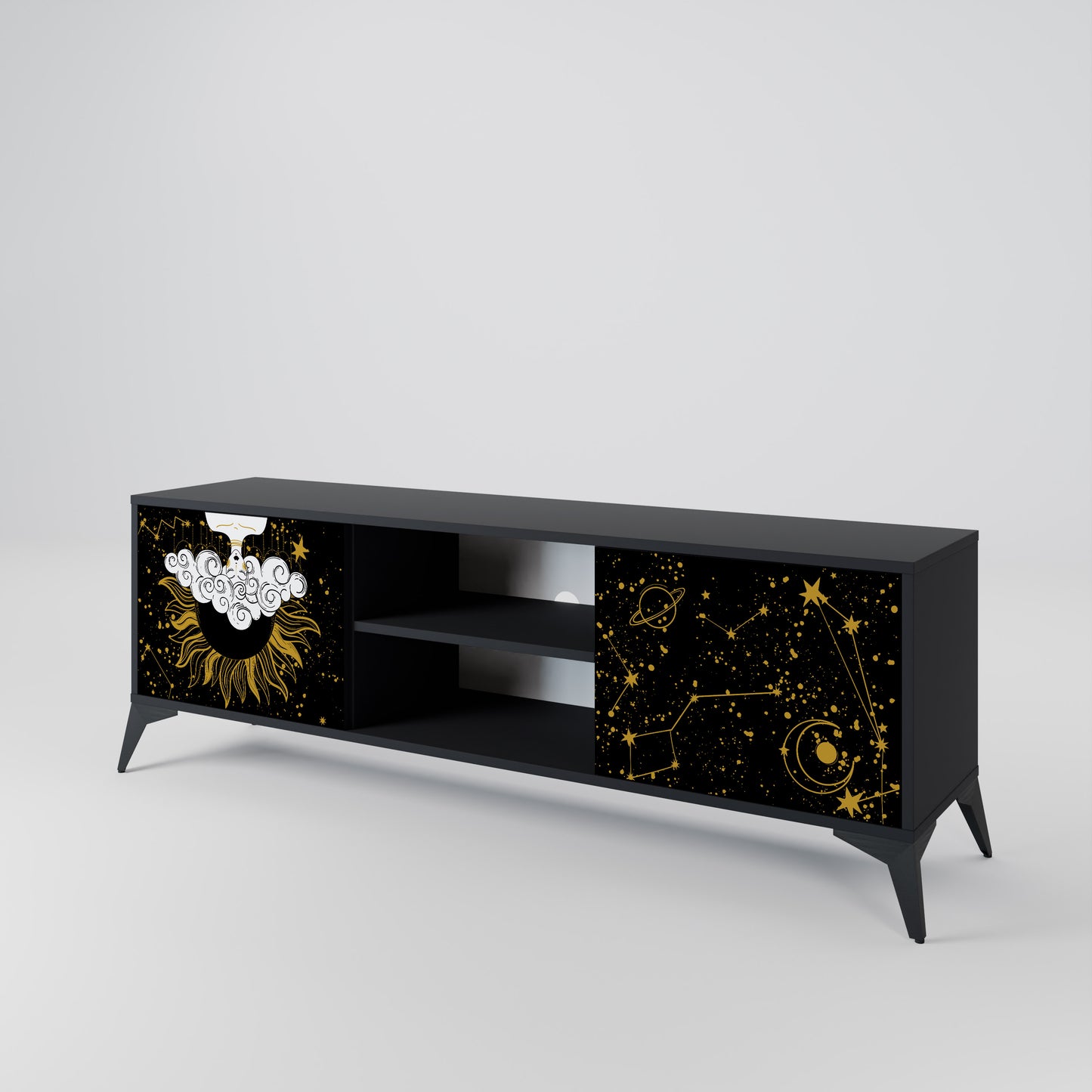STELLAR CONSTELLATIONS 2-dörrars TV-bänk i svart finish