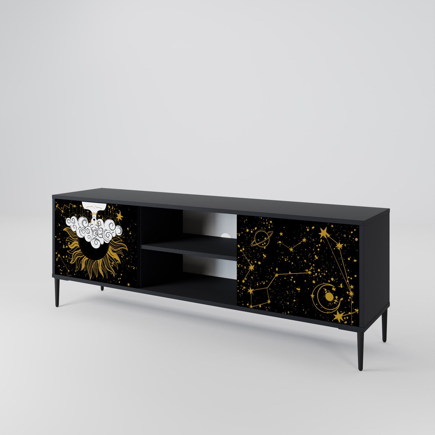 STELLAR CONSTELLATIONS 2-dörrars TV-bänk i svart finish