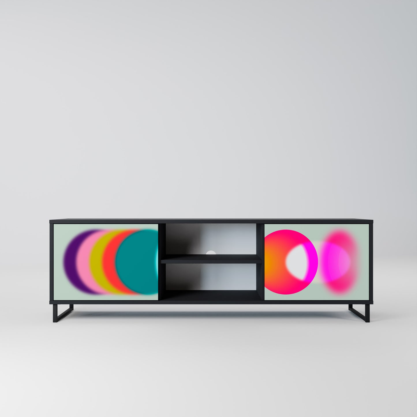 SYMPHONY OF COLOURS 2-dörrars TV-bänk i svart finish