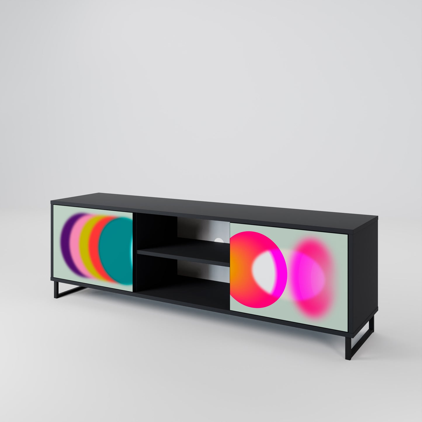 SYMPHONY OF COLOURS 2-dörrars TV-bänk i svart finish