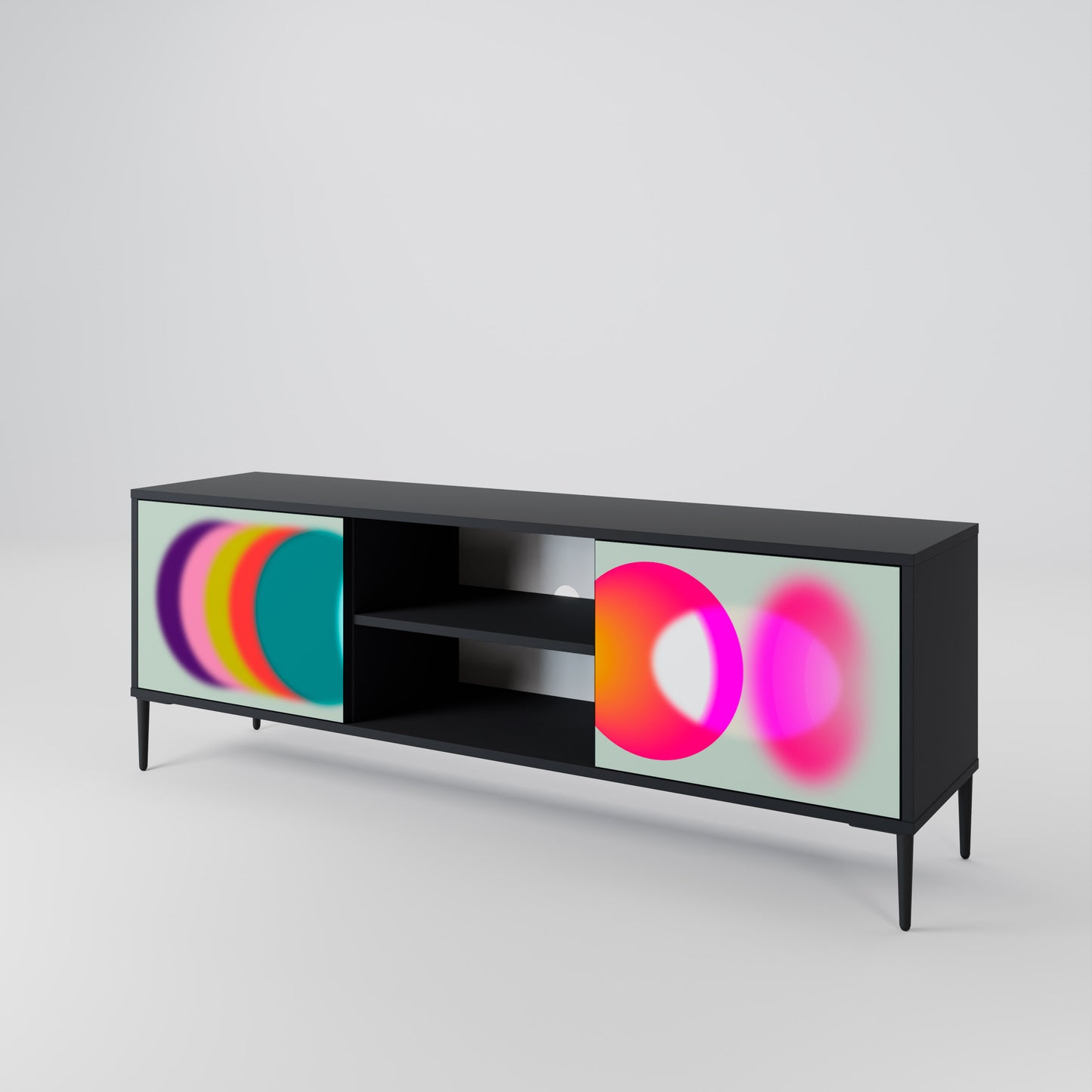 SYMPHONY OF COLOURS 2-dörrars TV-bänk i svart finish
