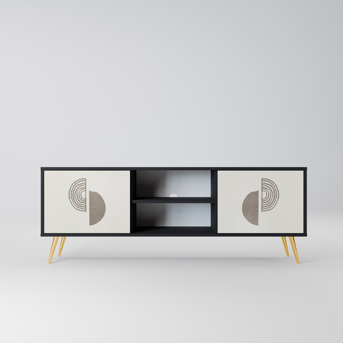 HARMONY ESSENCE 2-dörrars TV-bänk i svart finish