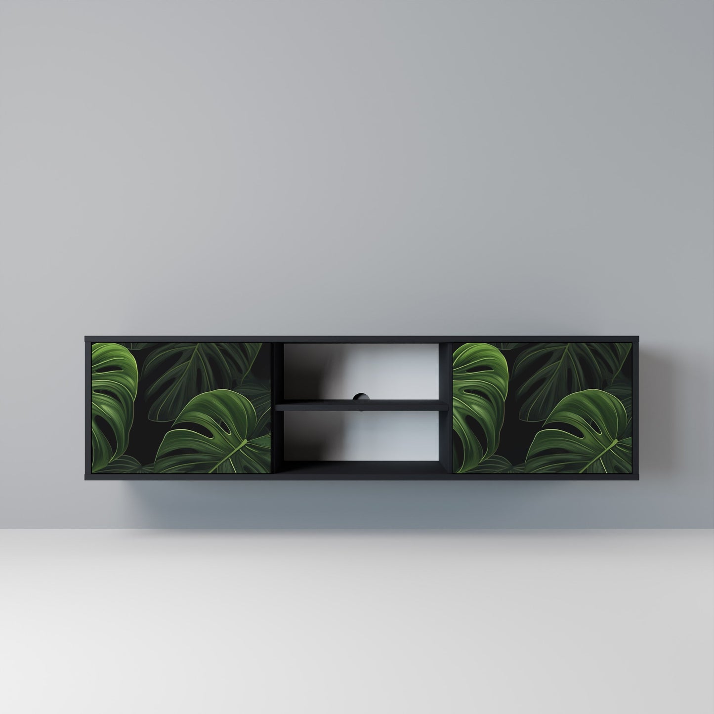 INFINITE MONSTERA 2-dörrars TV-bänk i svart finish
