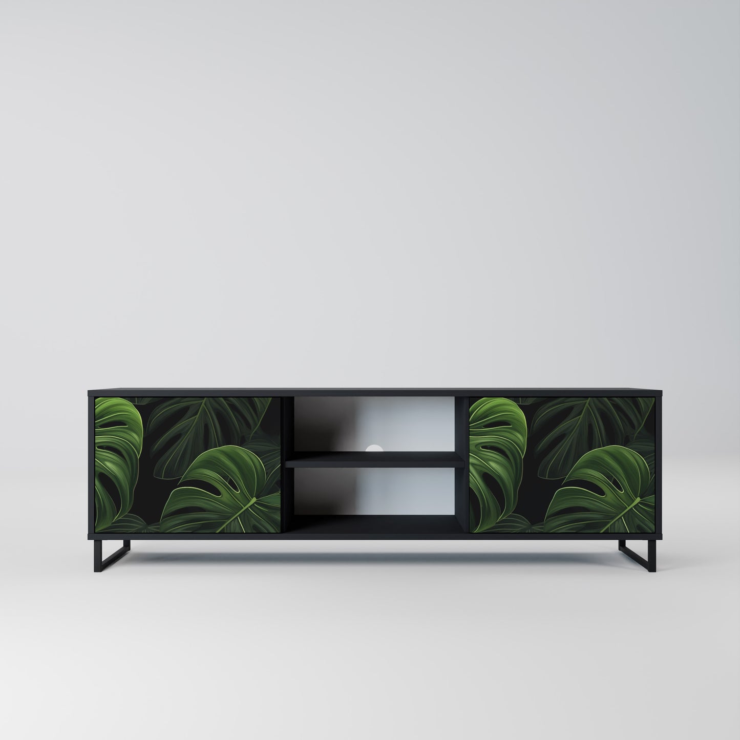 INFINITE MONSTERA 2-dörrars TV-bänk i svart finish