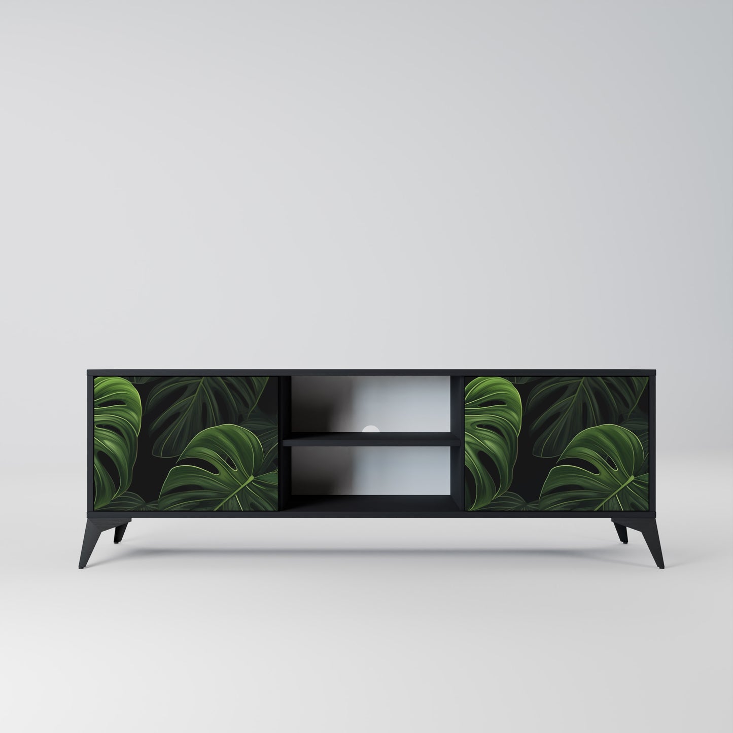 INFINITE MONSTERA 2-dörrars TV-bänk i svart finish