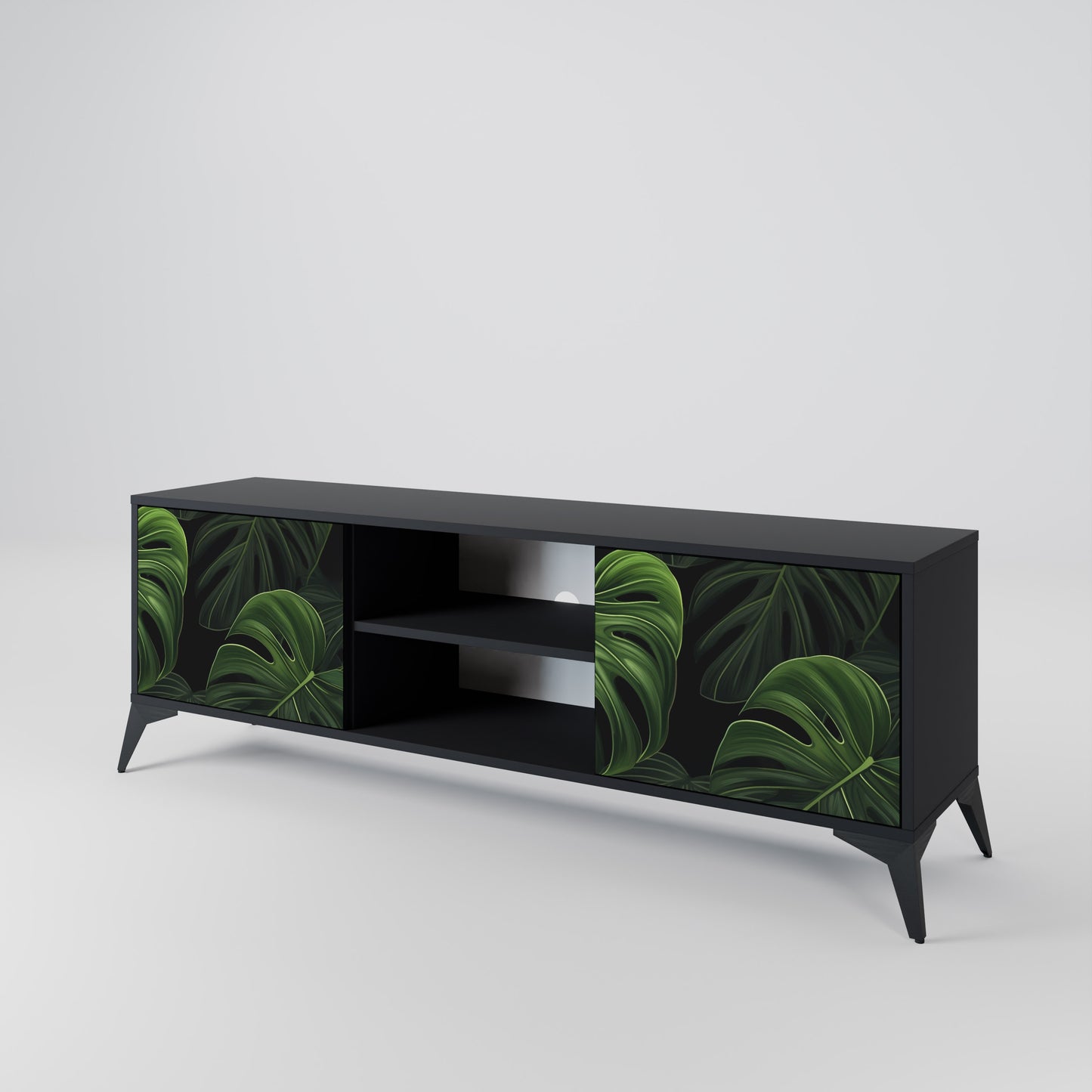 INFINITE MONSTERA 2-dörrars TV-bänk i svart finish