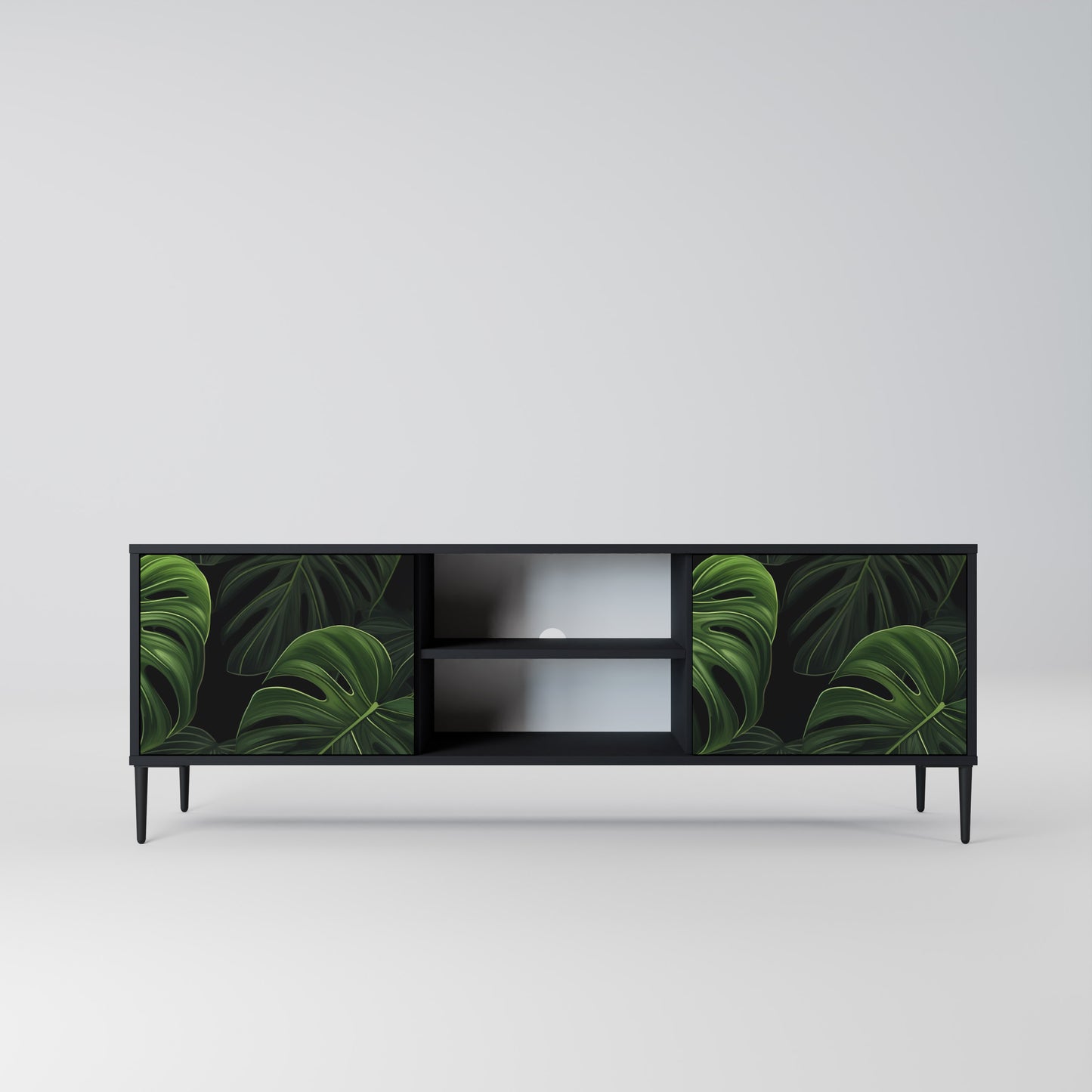 INFINITE MONSTERA 2-dörrars TV-bänk i svart finish