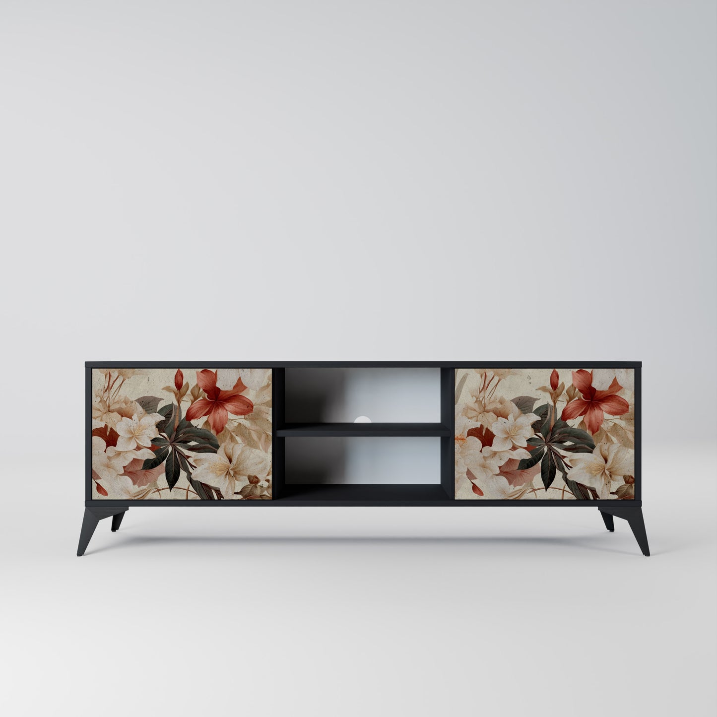 PETAL HARMONY 2-dörrars TV-bänk i svart finish