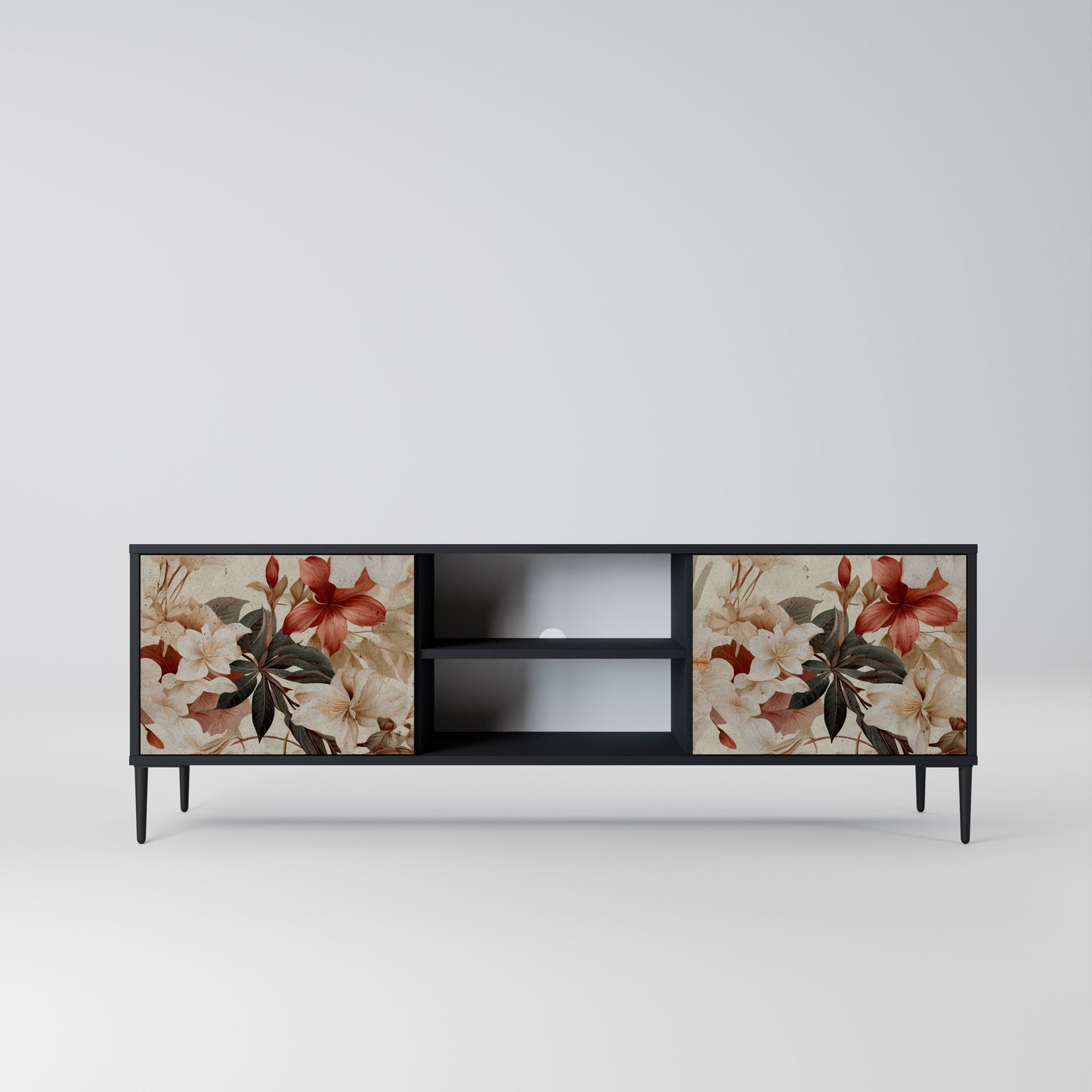 PETAL HARMONY 2-dörrars TV-bänk i svart finish