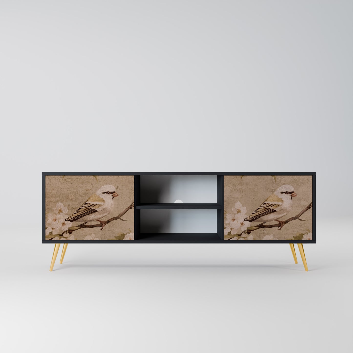 PETAL DISTINGUISH 2-dörrars TV-bänk i svart finish
