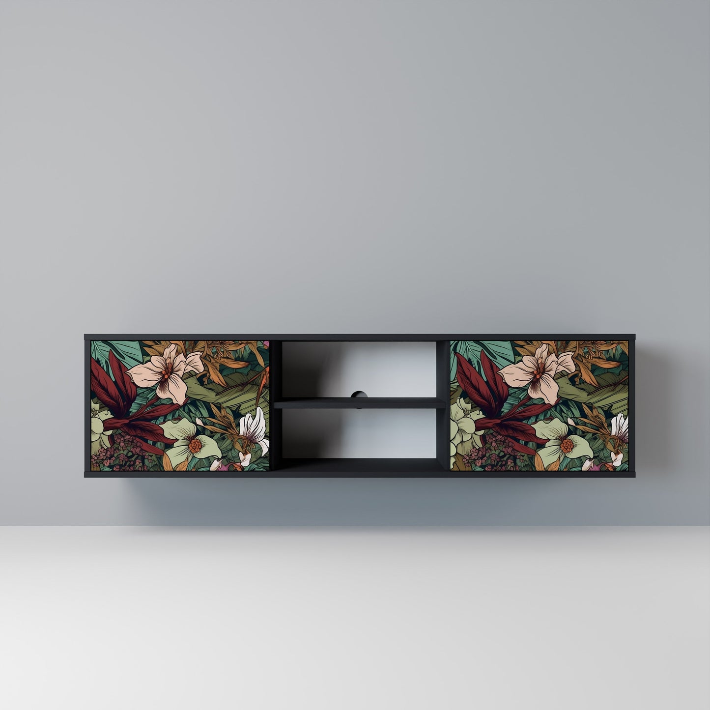 BOTANICAL EMERGENCE 2-dörrars TV-bänk i svart finish