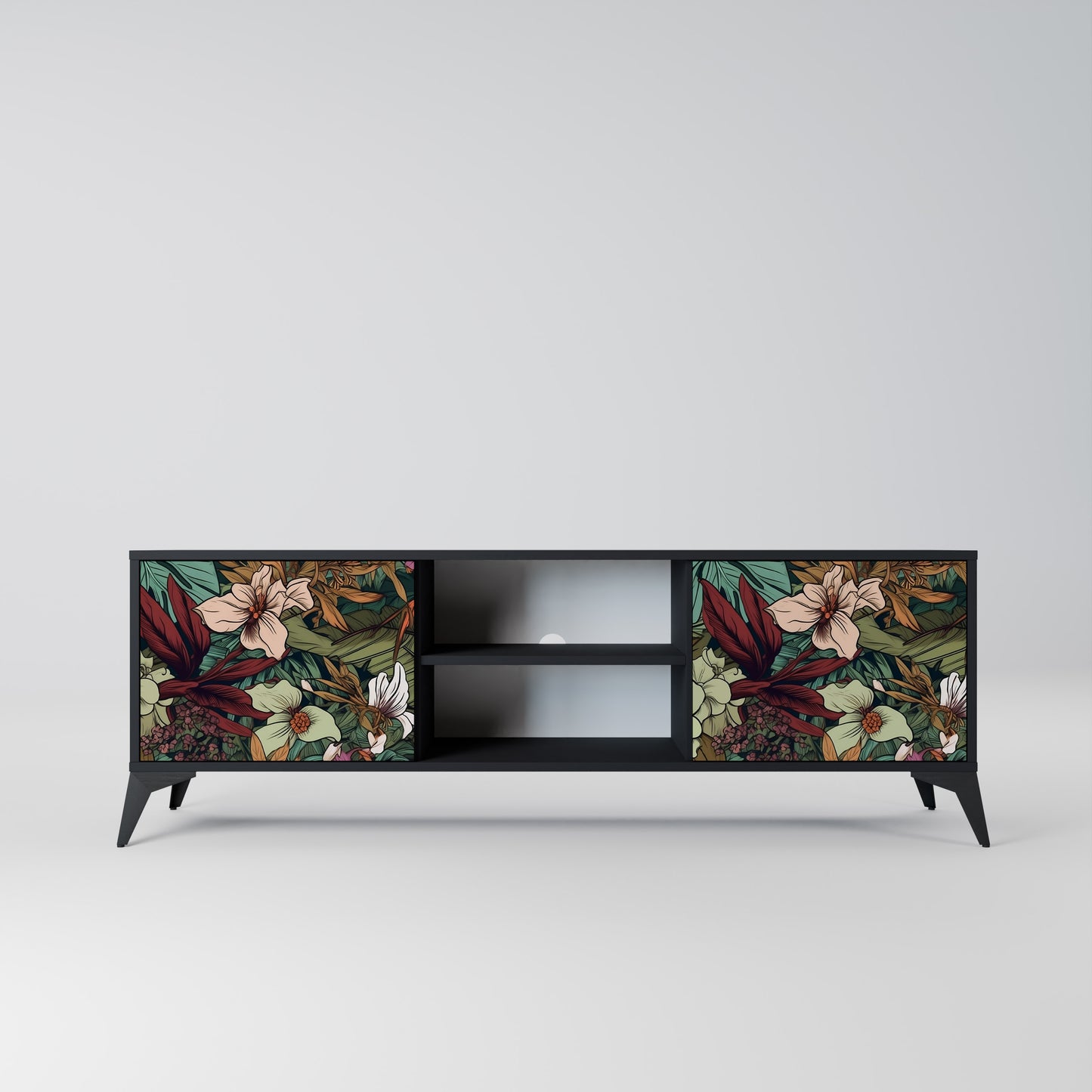 BOTANICAL EMERGENCE 2-dörrars TV-bänk i svart finish