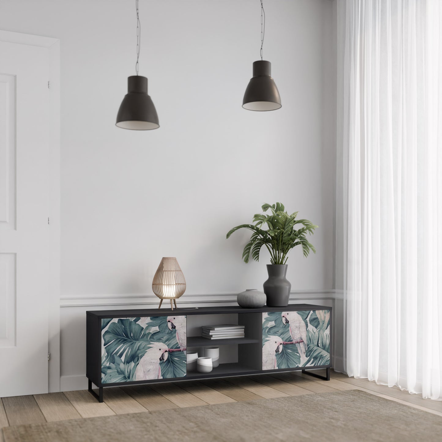 POPINJAY LOOK 2-dörrars TV-bänk i svart finish