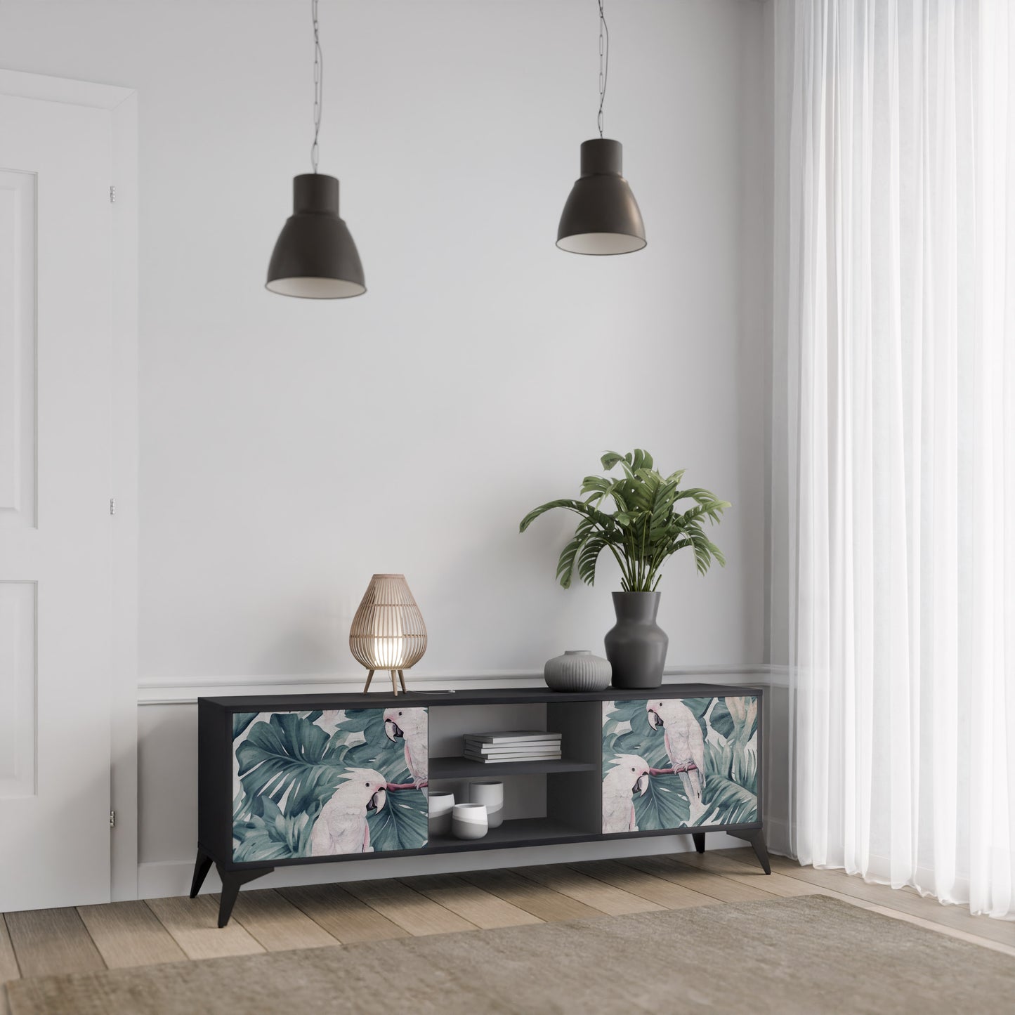 POPINJAY LOOK 2-dörrars TV-bänk i svart finish