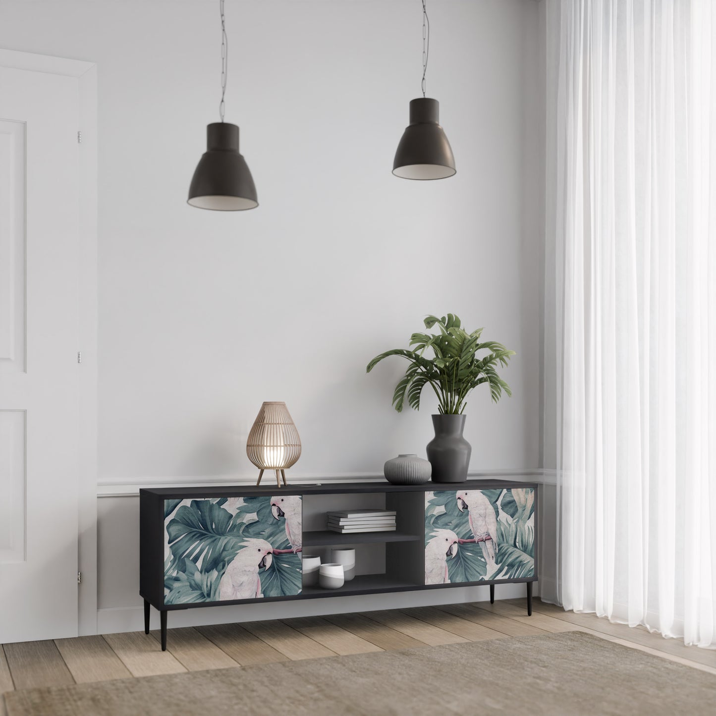 POPINJAY LOOK 2-dörrars TV-bänk i svart finish