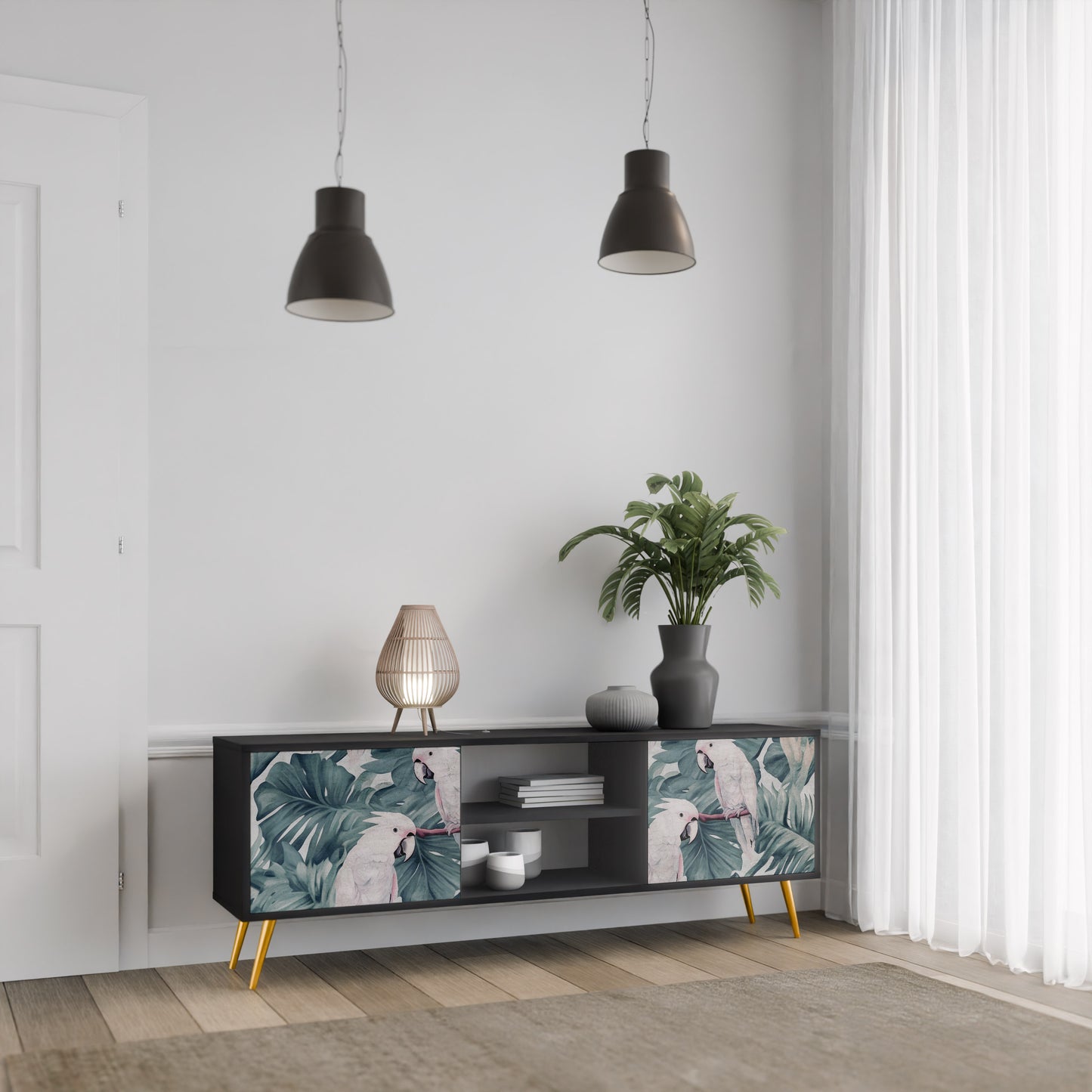 POPINJAY LOOK 2-dörrars TV-bänk i svart finish
