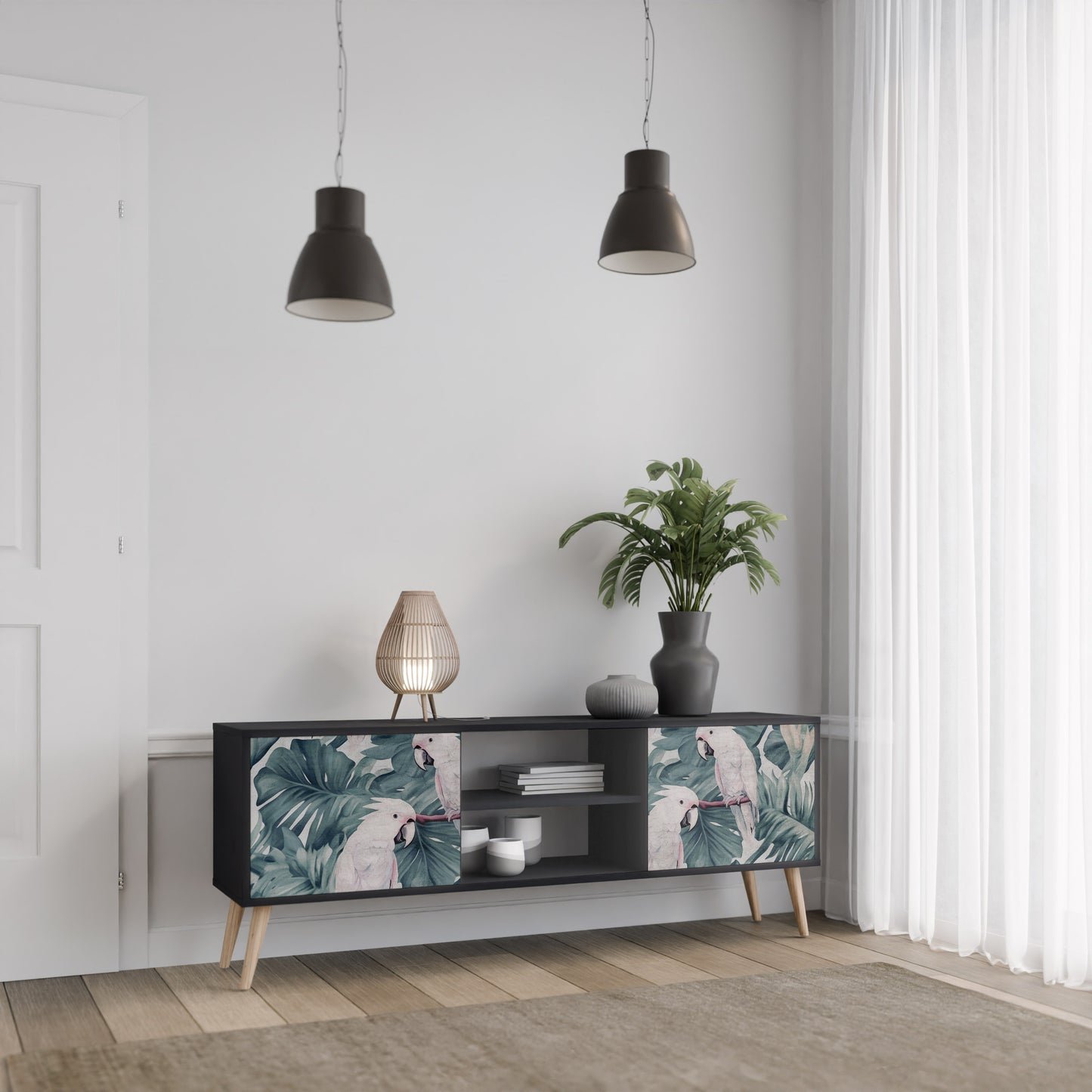 POPINJAY LOOK 2-dörrars TV-bänk i svart finish