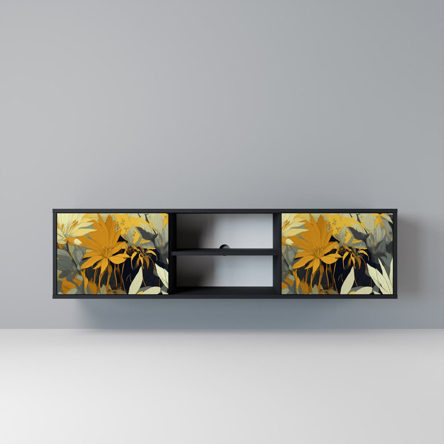 SUNKISSED LILY 2-dörrars TV-bänk i svart finish