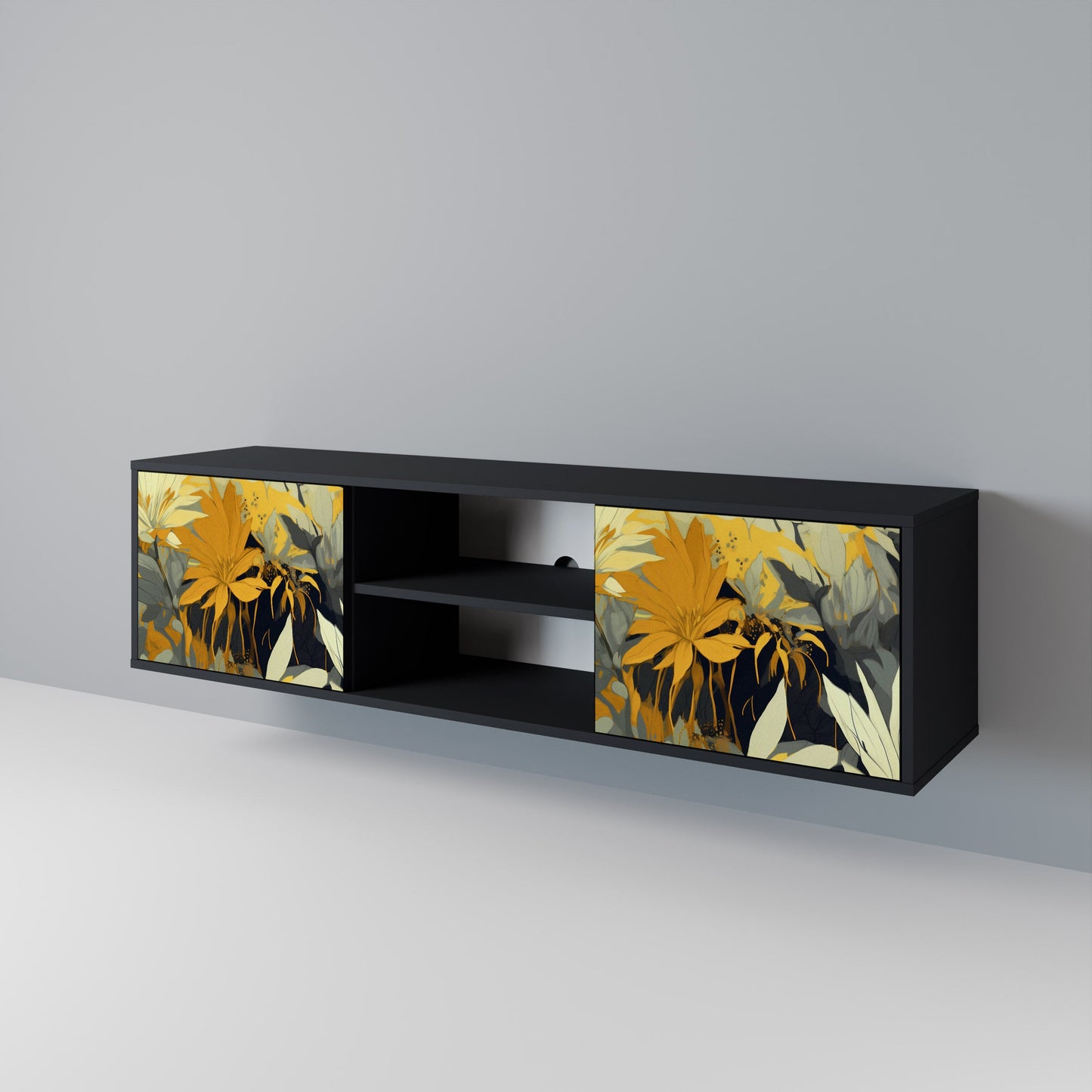 SUNKISSED LILY 2-dörrars TV-bänk i svart finish