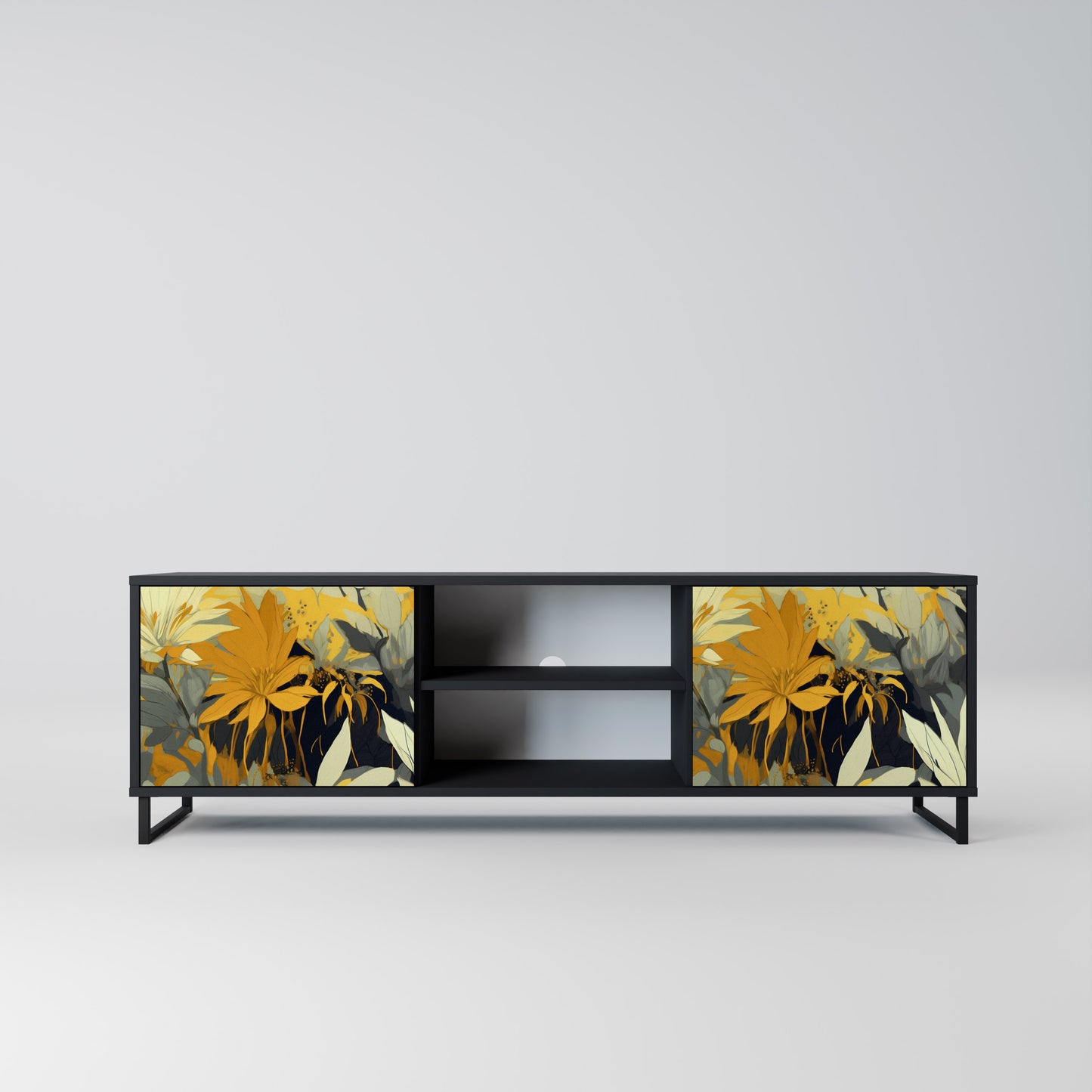 SUNKISSED LILY 2-dörrars TV-bänk i svart finish