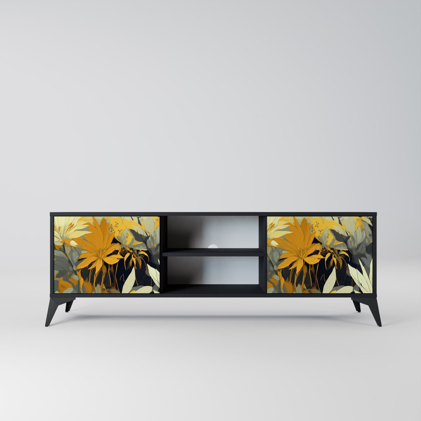 SUNKISSED LILY 2-dörrars TV-bänk i svart finish