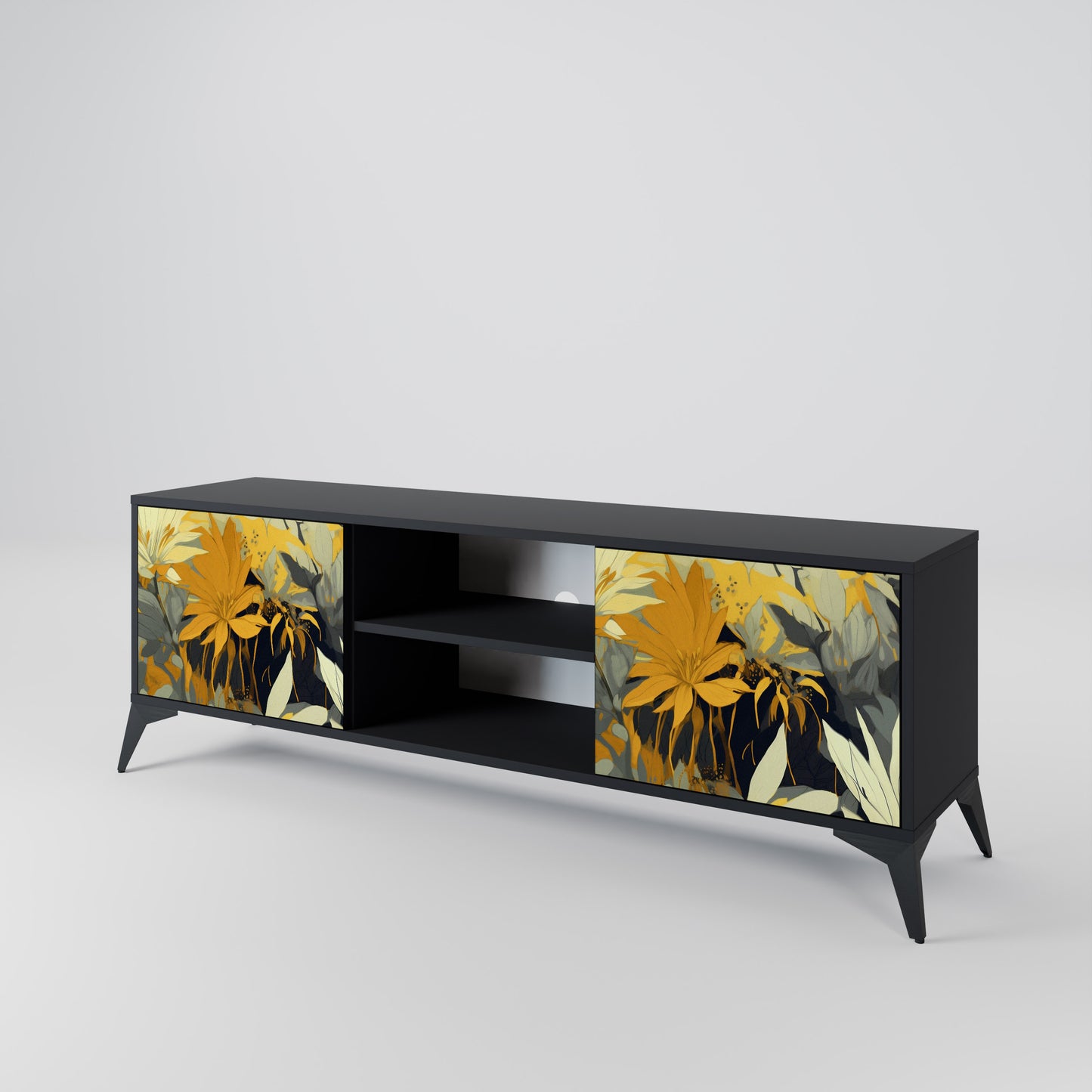 SUNKISSED LILY 2-dörrars TV-bänk i svart finish