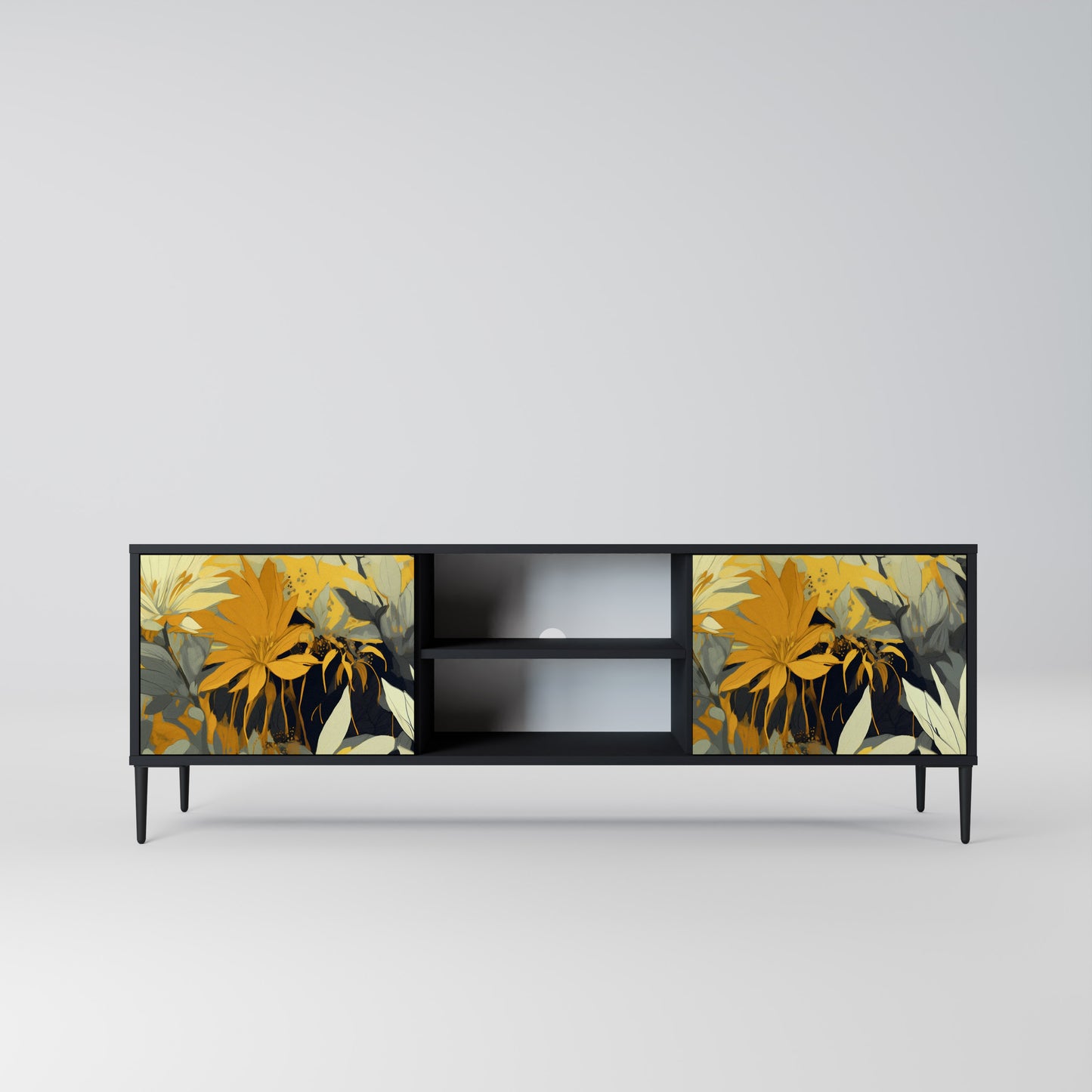 SUNKISSED LILY 2-dörrars TV-bänk i svart finish