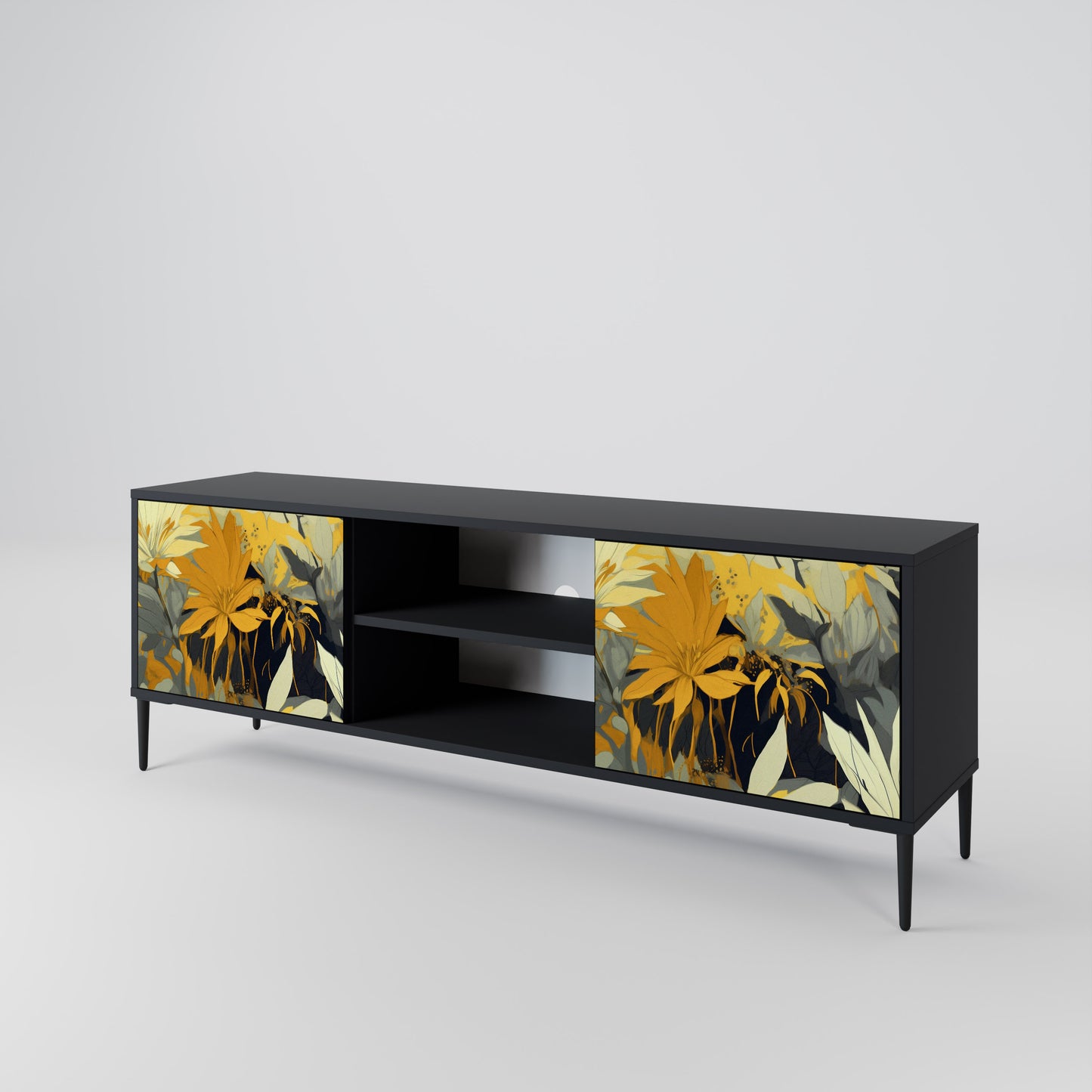 SUNKISSED LILY 2-dörrars TV-bänk i svart finish