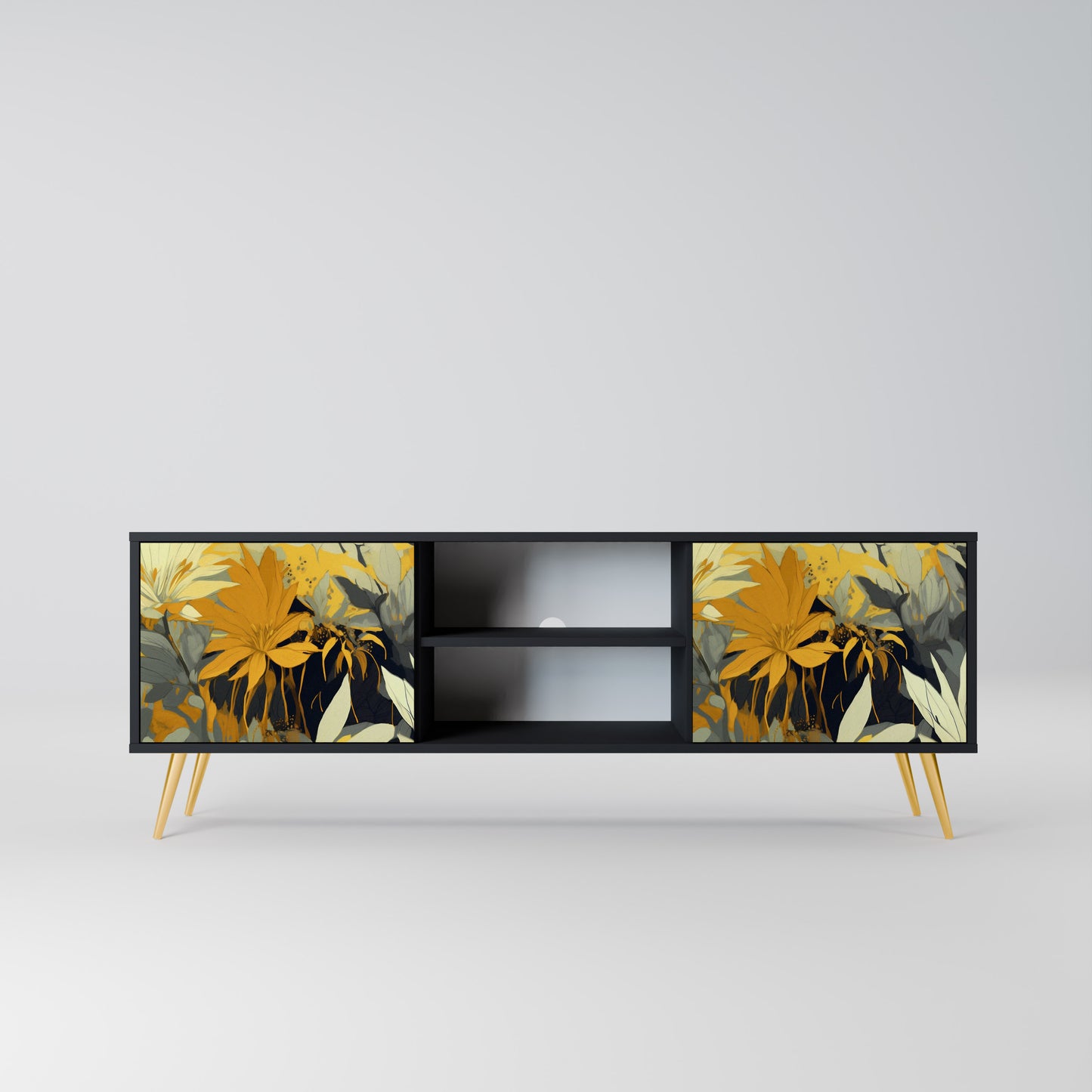 SUNKISSED LILY 2-dörrars TV-bänk i svart finish