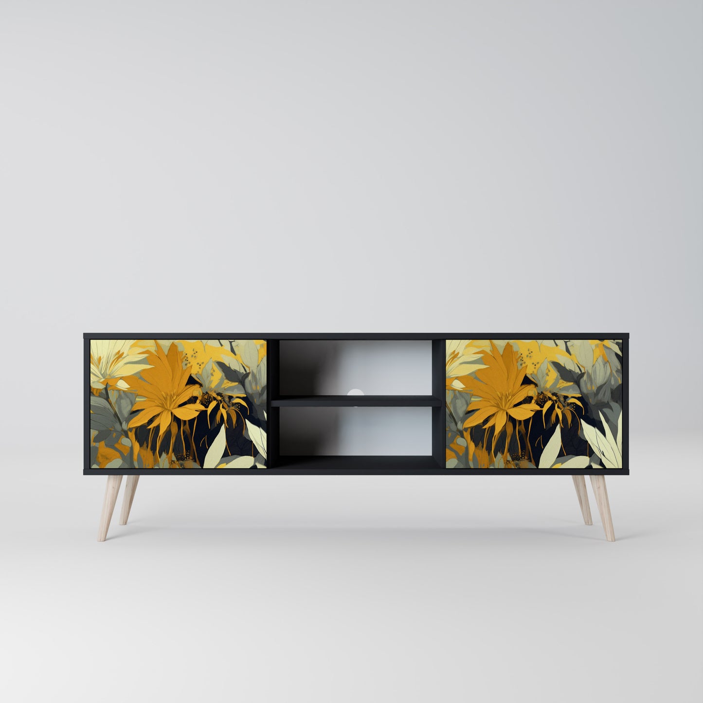 SUNKISSED LILY 2-dörrars TV-bänk i svart finish