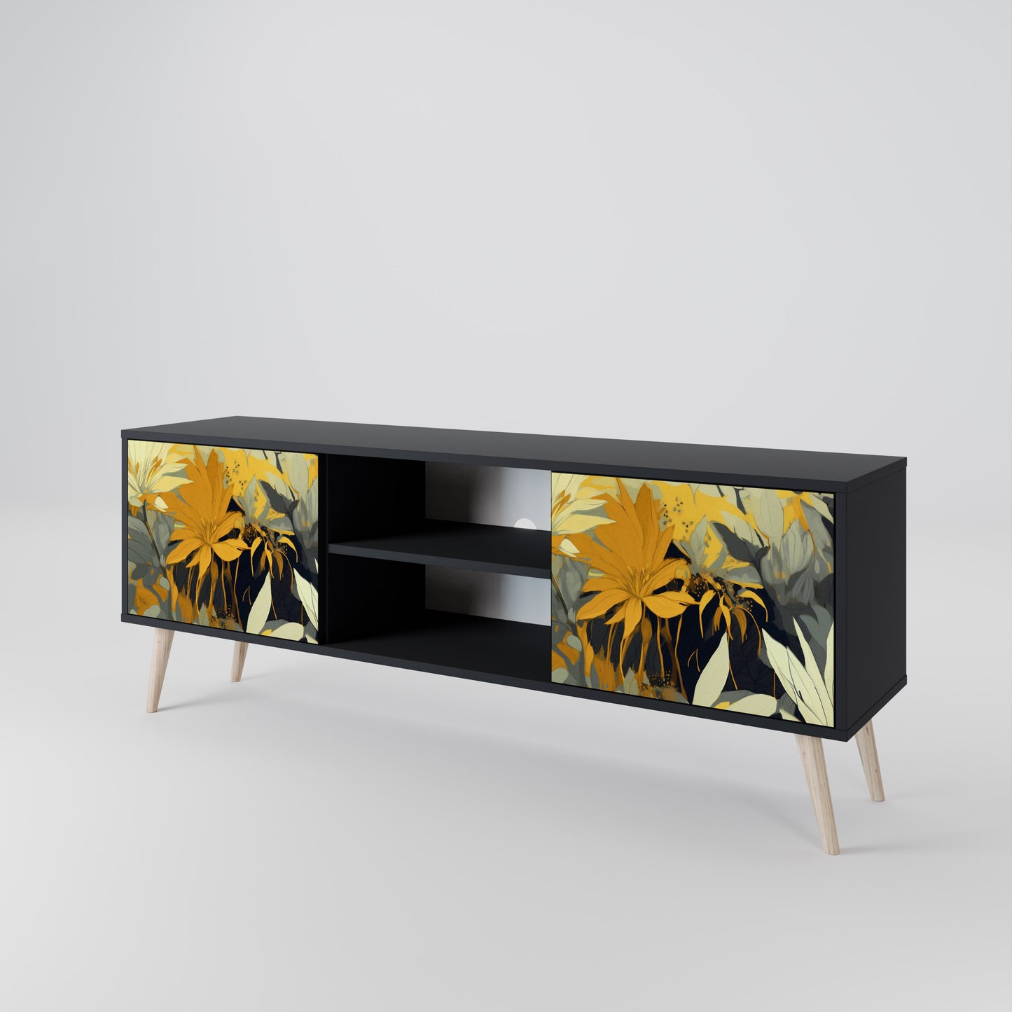 SUNKISSED LILY 2-dörrars TV-bänk i svart finish