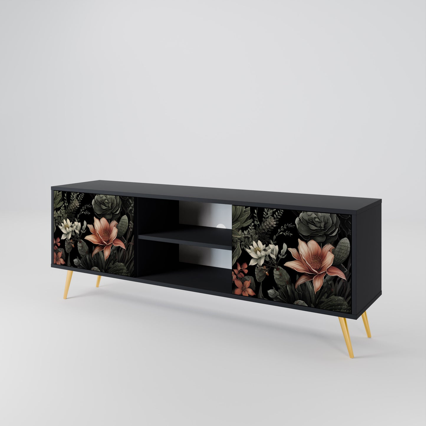 SECRET VERDURE 2-dörrars TV-bänk i svart finish