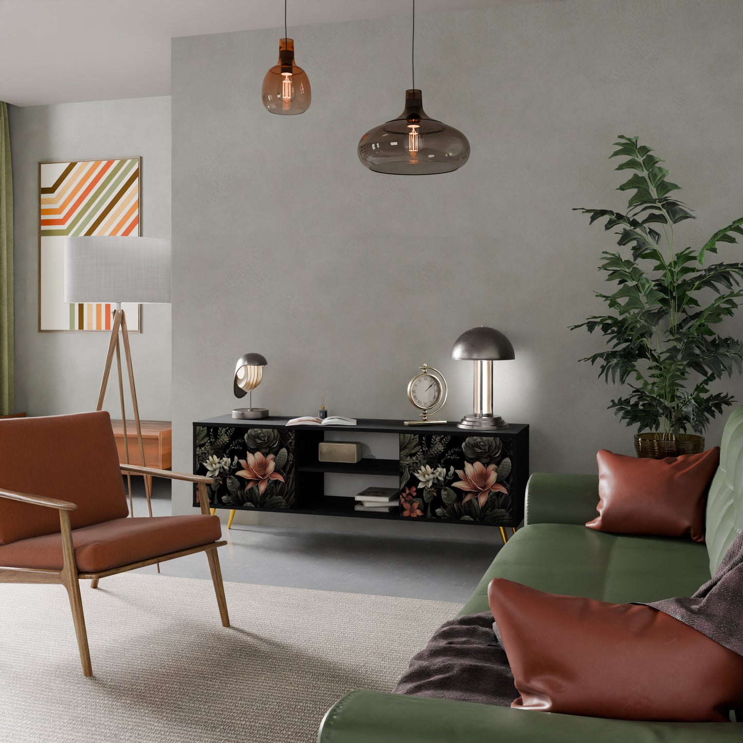 SECRET VERDURE 2-dörrars TV-bänk i svart finish
