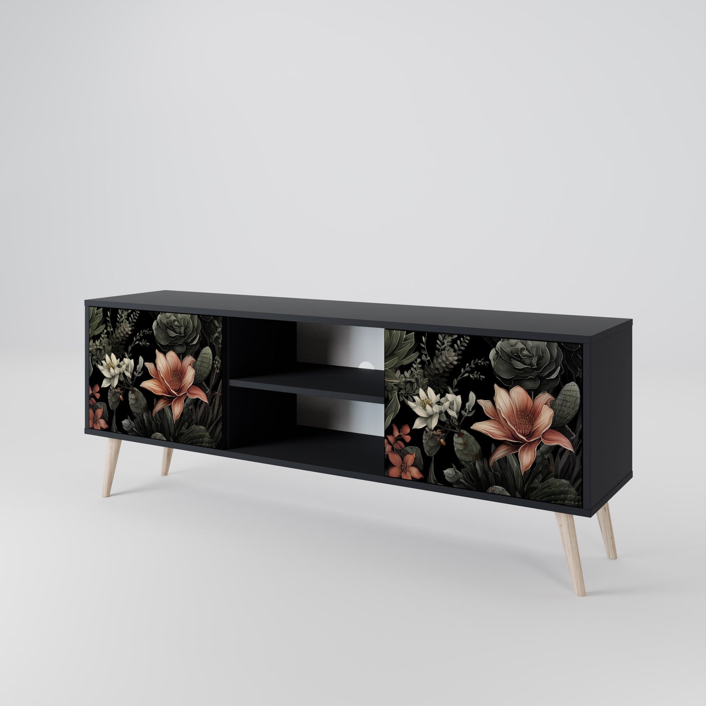 SECRET VERDURE 2-dörrars TV-bänk i svart finish