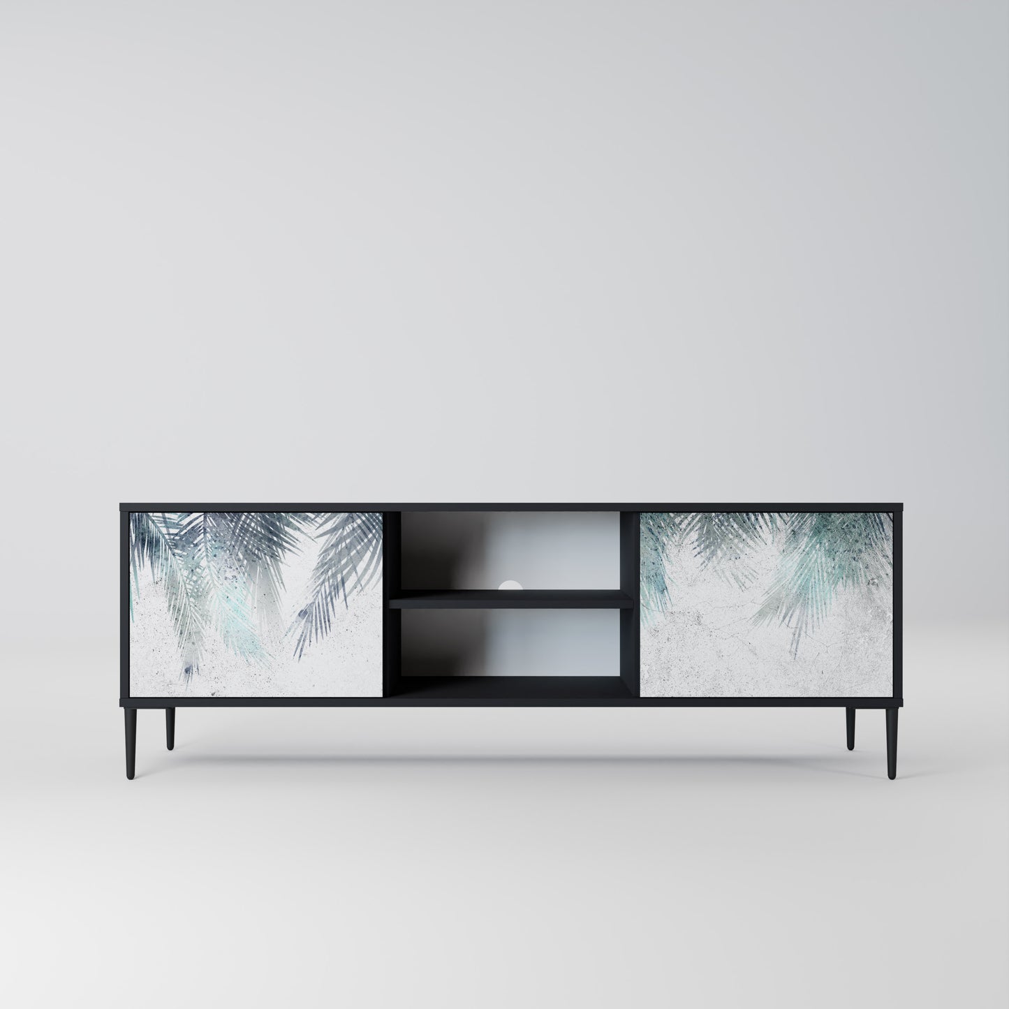 PALM VEIL 2-dörrars TV-bänk i svart finish