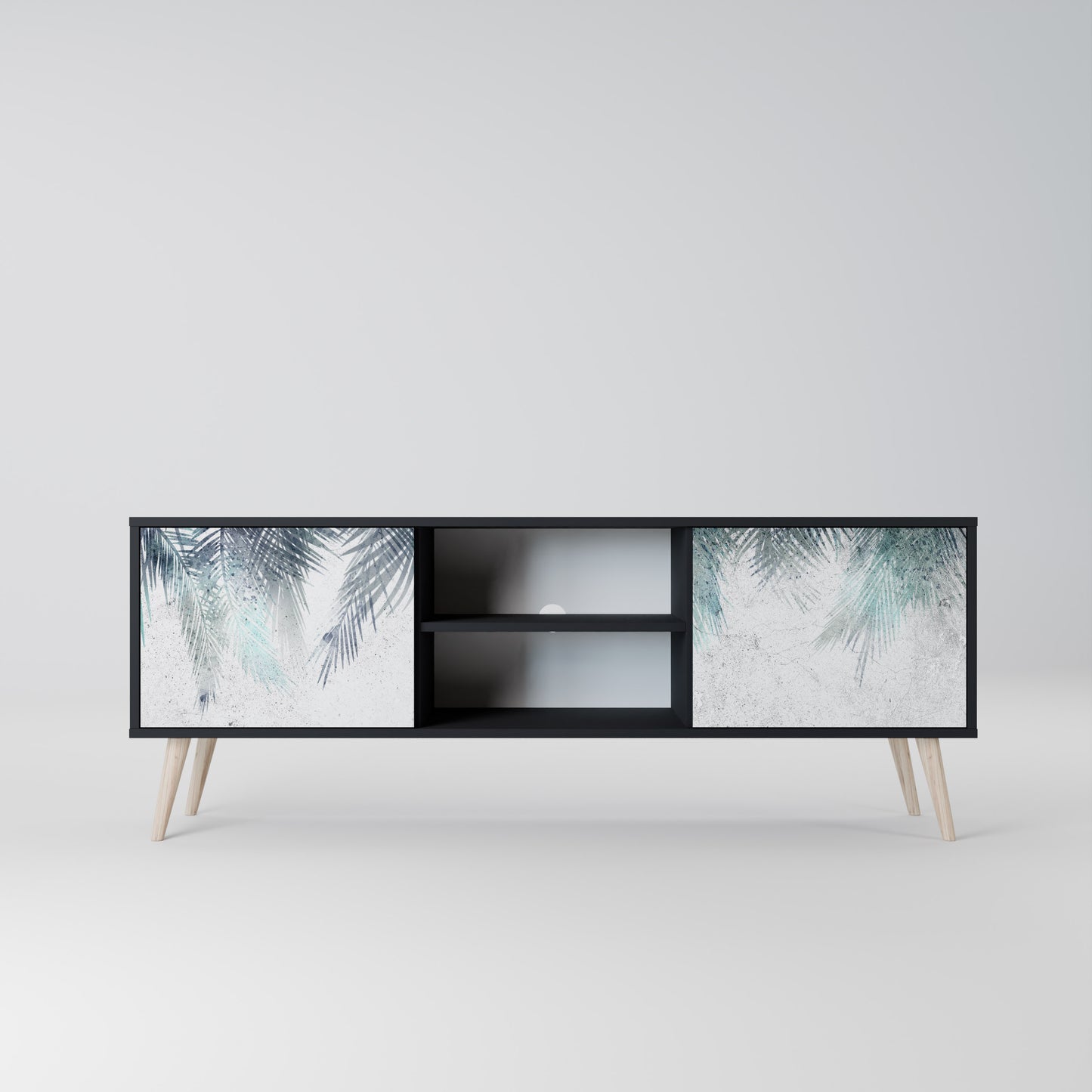 PALM VEIL 2-dörrars TV-bänk i svart finish
