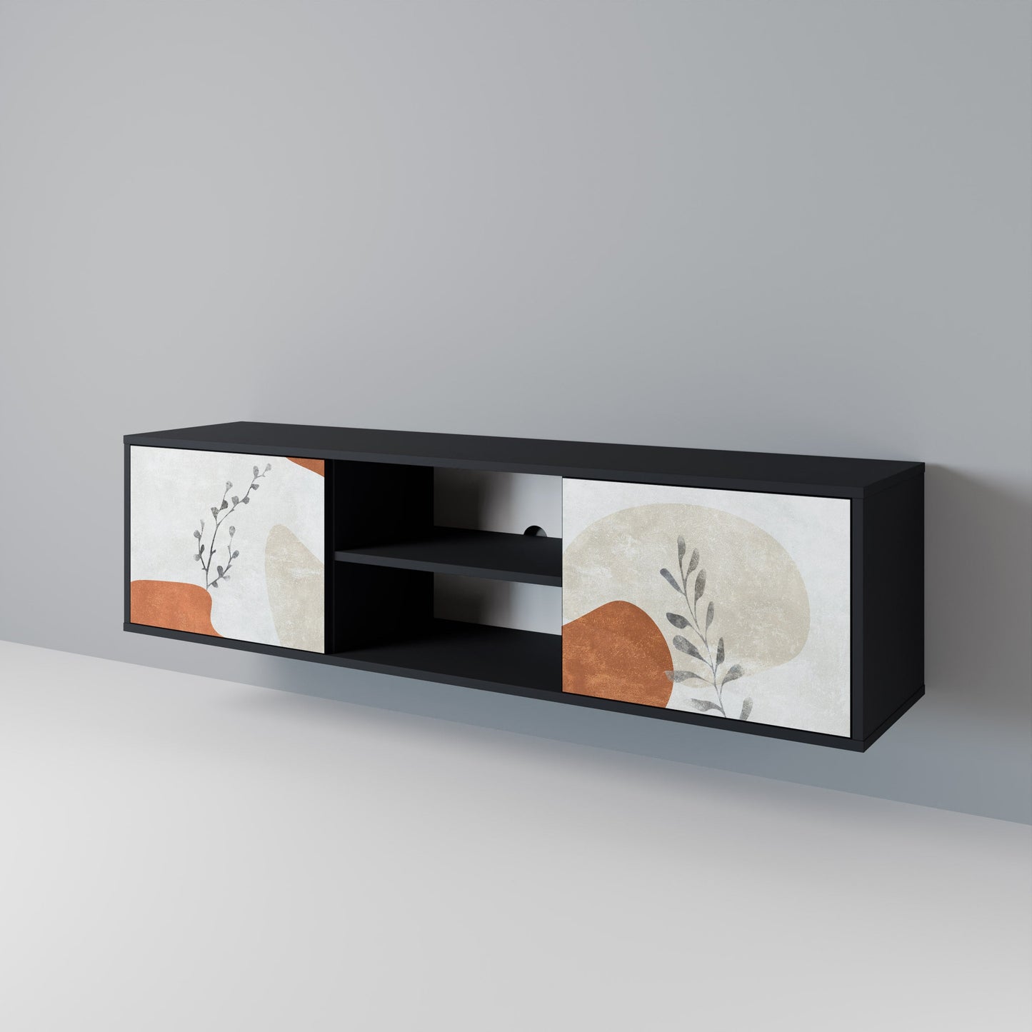 TRANQUIL TWIG 2-dörrars TV-bänk i svart finish