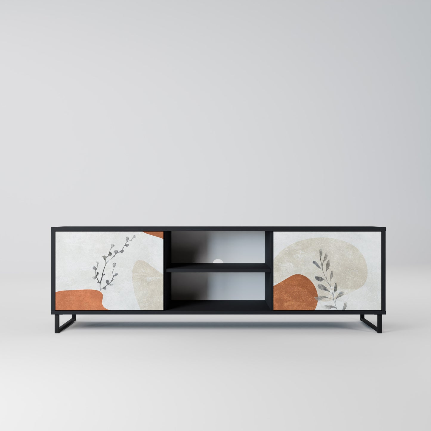 TRANQUIL TWIG 2-dörrars TV-bänk i svart finish
