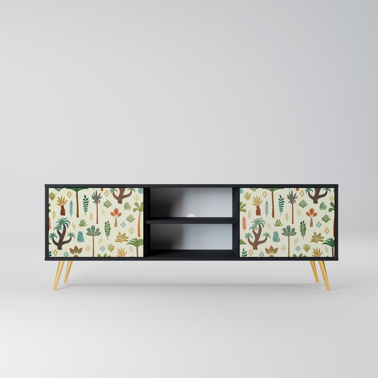 PALM SPRING 2-dörrars TV-bänk i svart finish