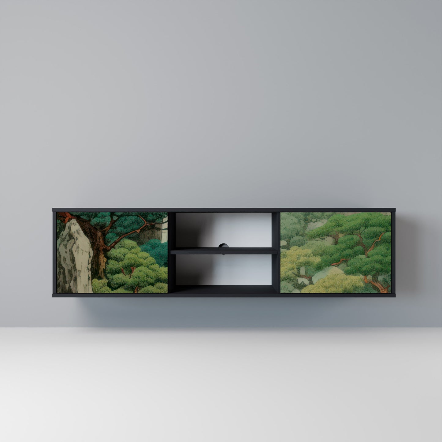 VERDURE ABYSS 2-dörrars TV-bänk i svart finish