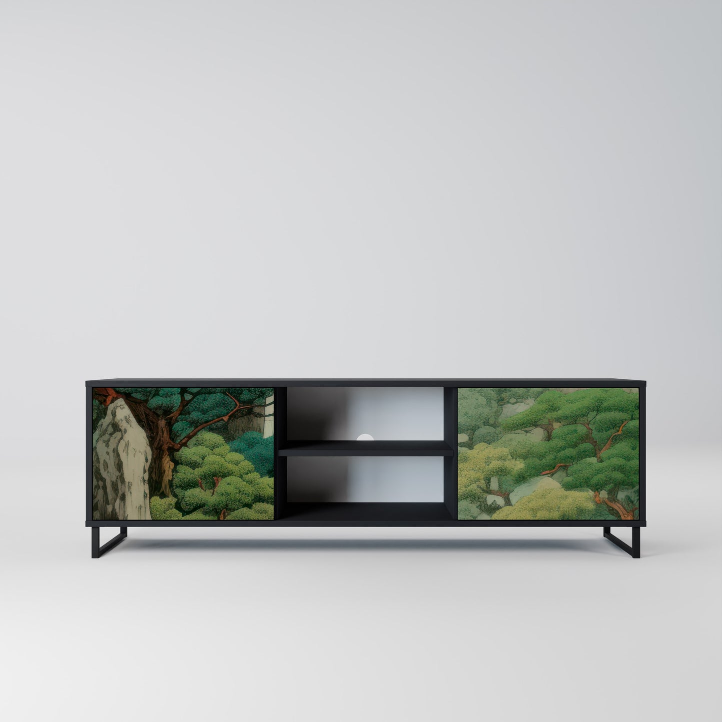 VERDURE ABYSS 2-dörrars TV-bänk i svart finish