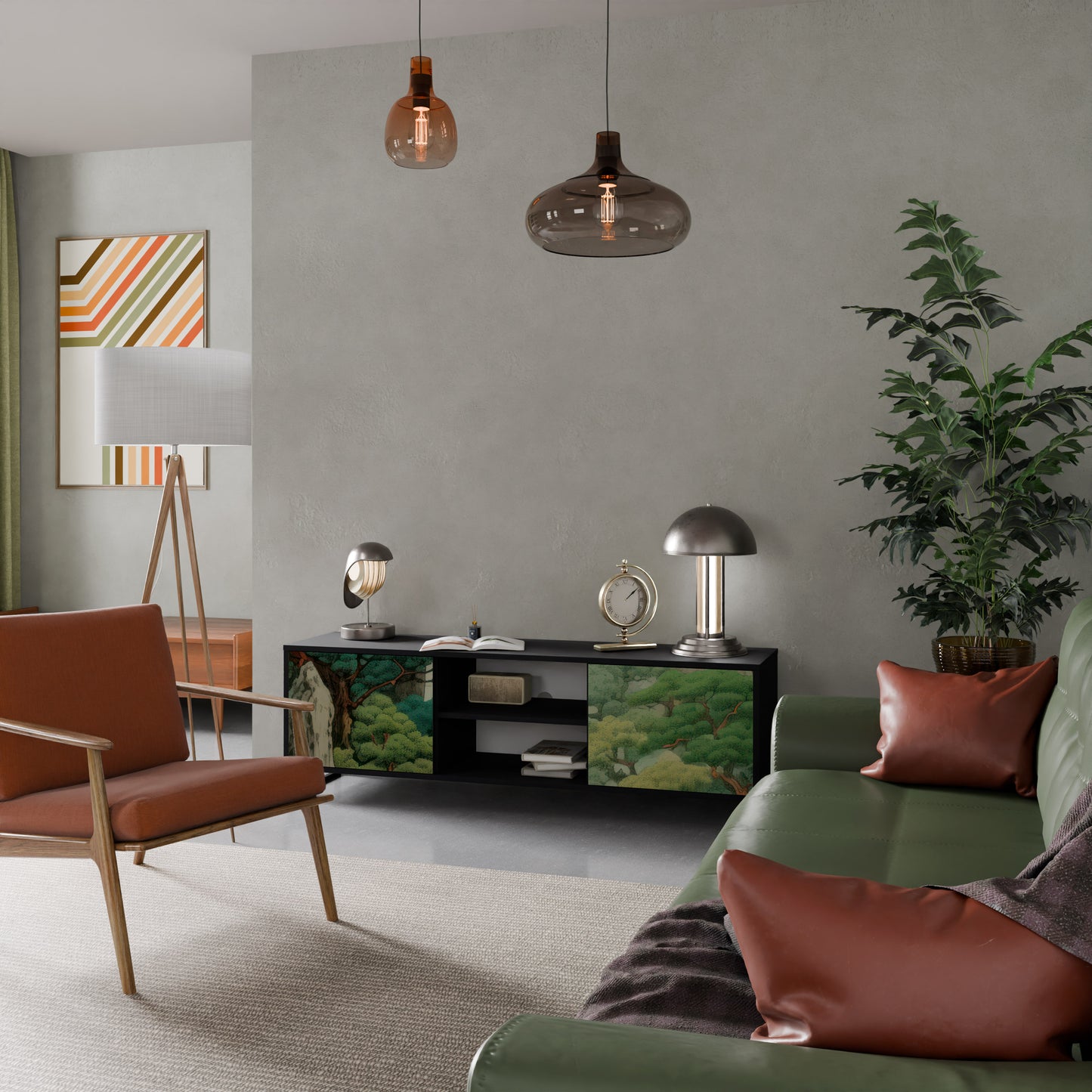 VERDURE ABYSS 2-dörrars TV-bänk i svart finish